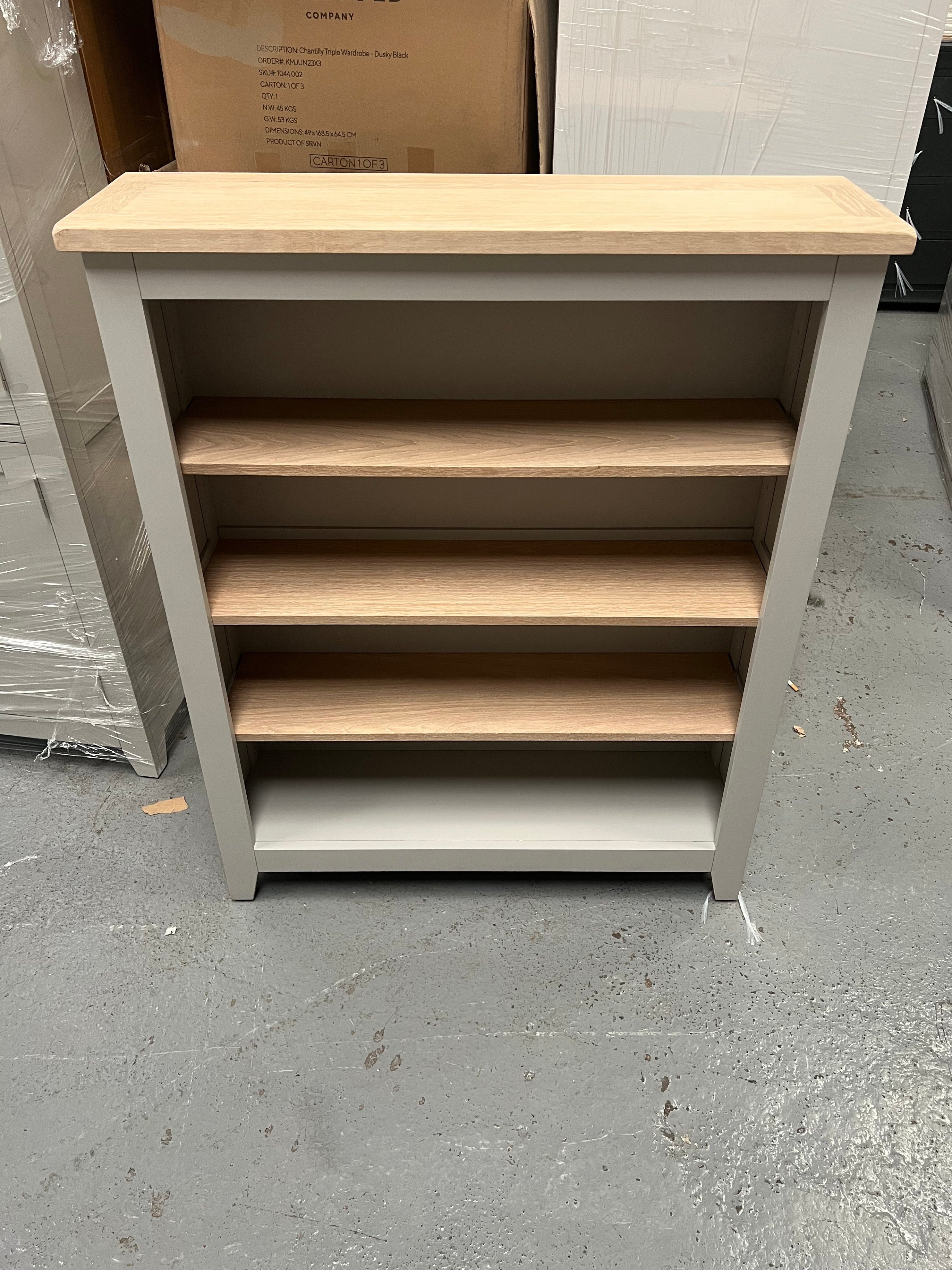 Chester Dove Grey Medium Bookcase furniture delivered