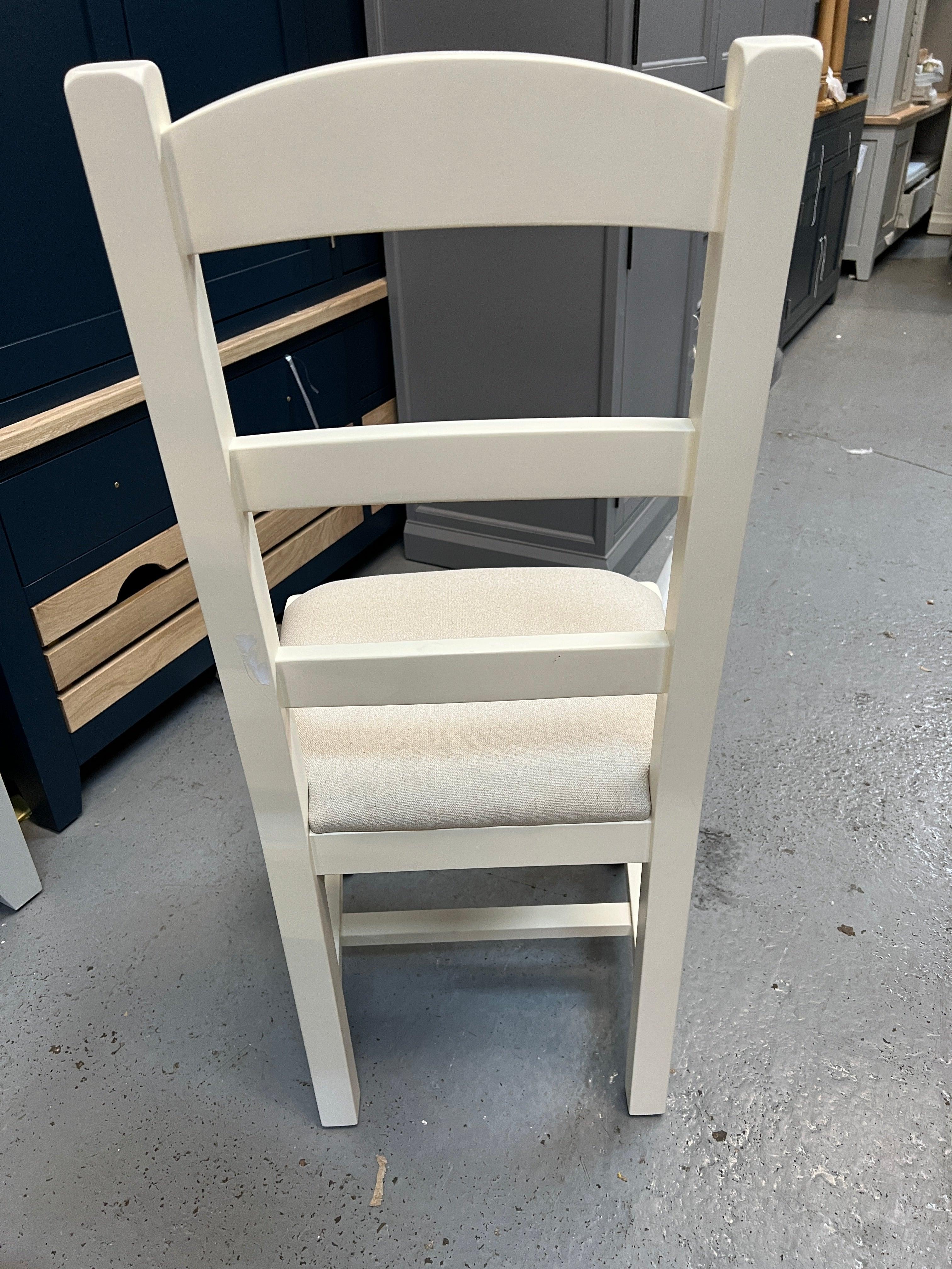 4 x SUSSEX COTSWOLD CREAM
Ladderback Chair Linen Seat Pad Quality Furniture Clearance Ltd