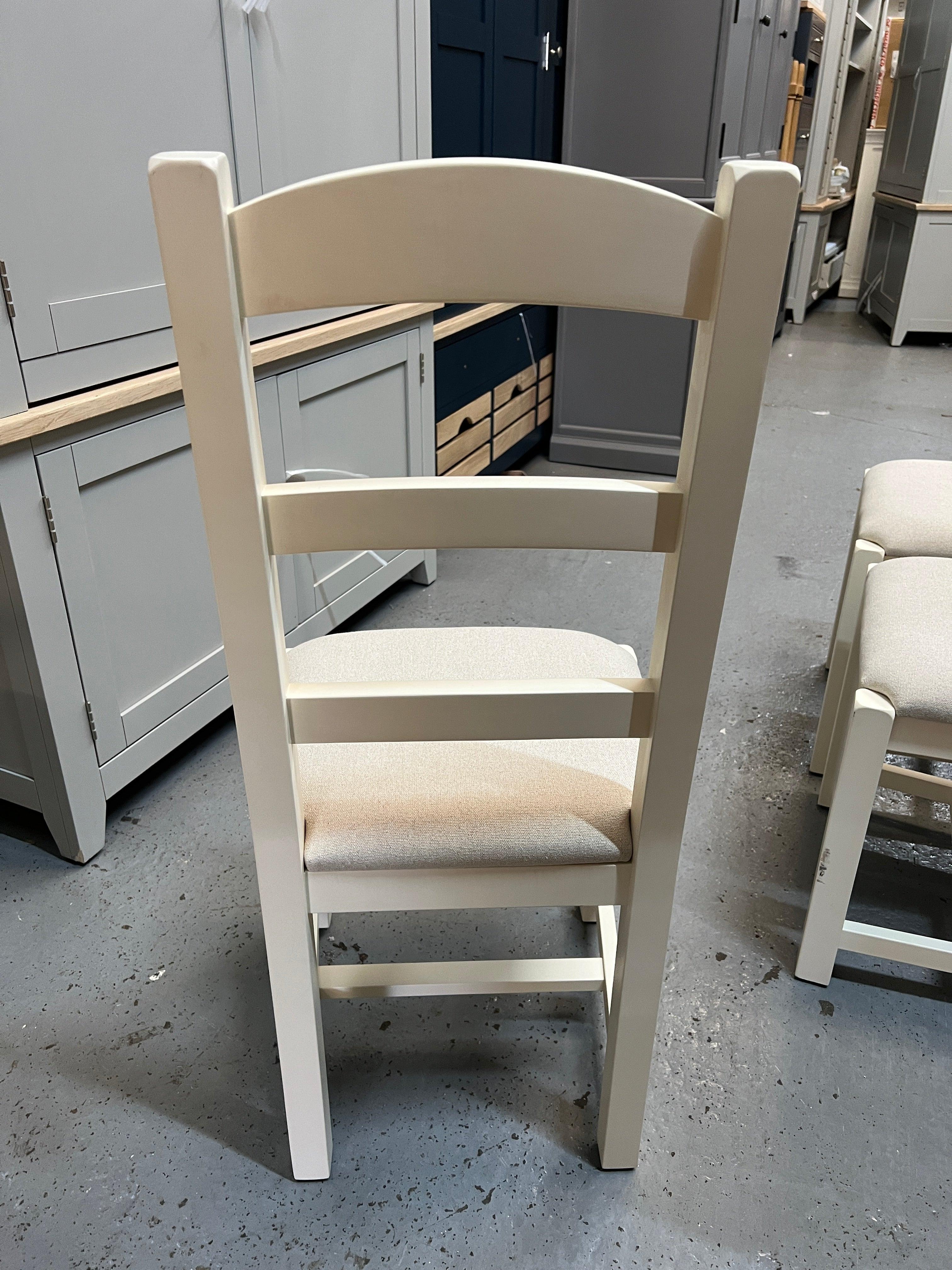 4 x SUSSEX COTSWOLD CREAM
Ladderback Chair Linen Seat Pad Quality Furniture Clearance Ltd