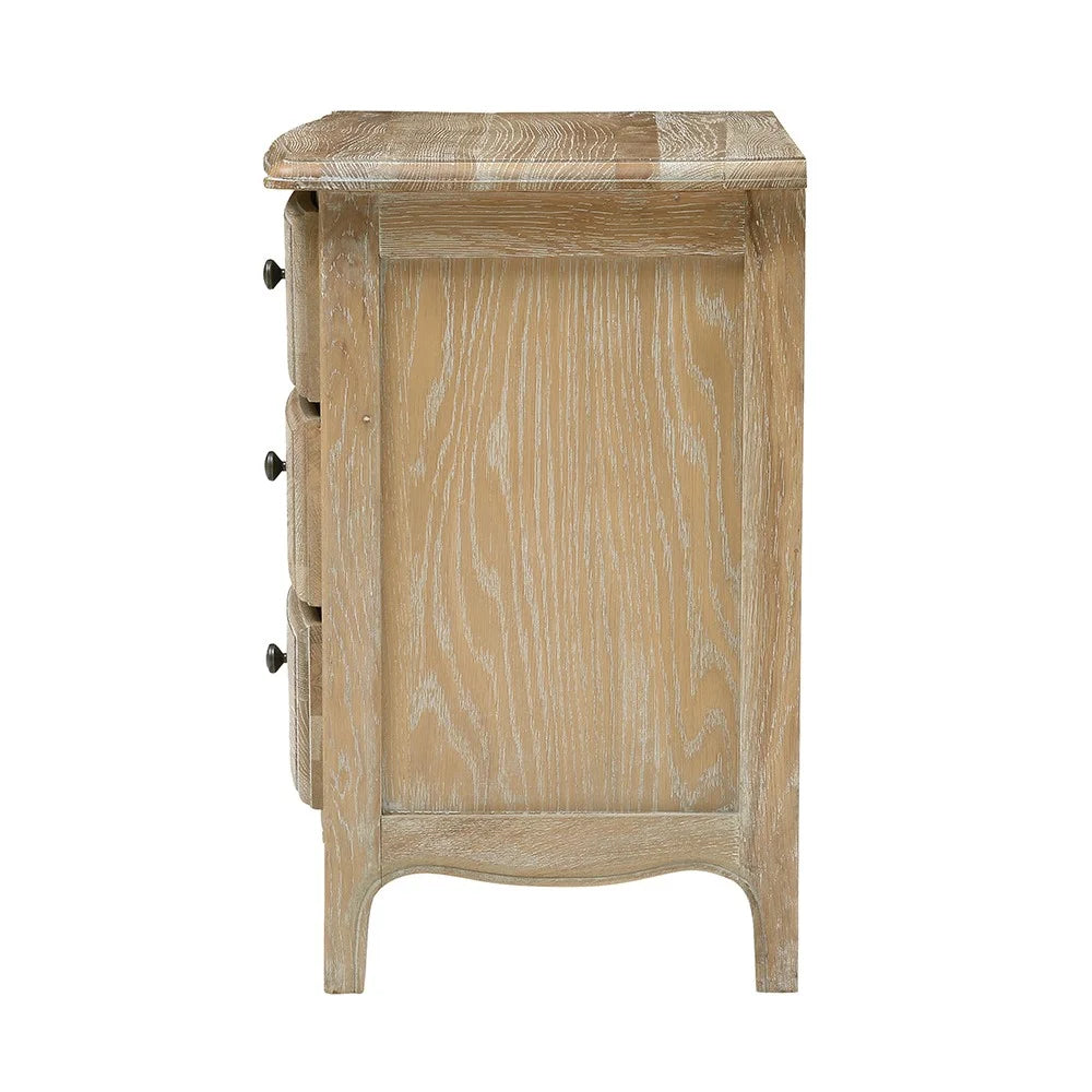 Limewash Oak 3 Drawer Bedside Tables - set of 2 furniture delivered