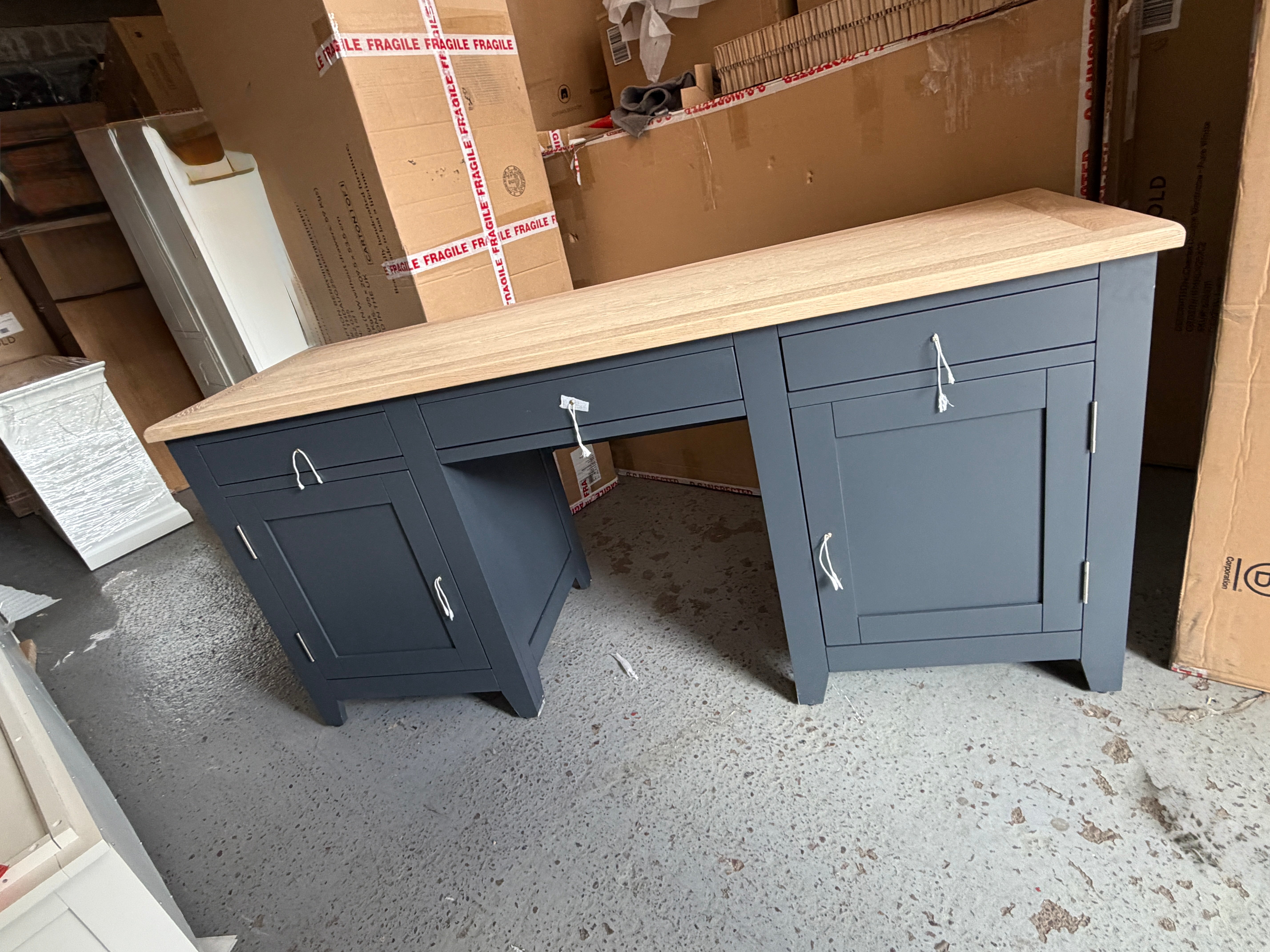 CHESTER CHARCOAL
Double Pedestal Desk furniture delivered