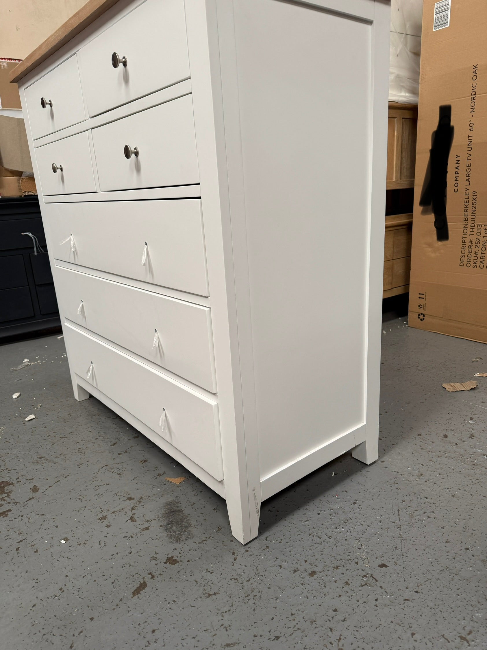 Chester Pure White 7 Drawer Chest Quality Furniture Clearance Ltd