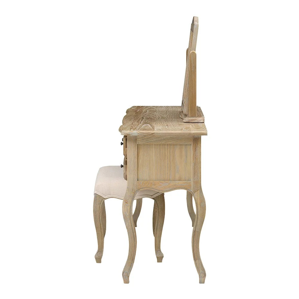 CAMILLE LIMEWASH OAK
Dressing Set with Stool Quality Furniture Clearance Ltd