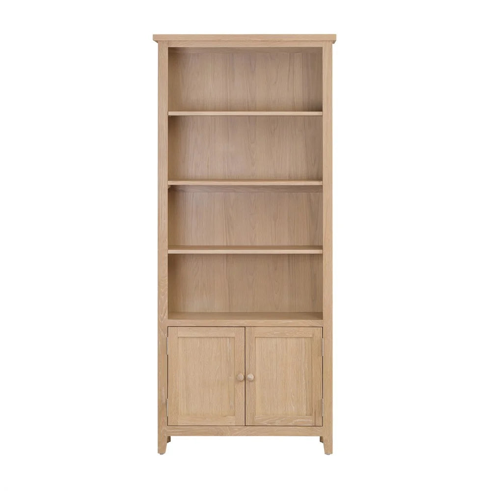 INGLESHAM WHITEWASH OAK Open Display Cabinet Quality Furniture Clearance Ltd