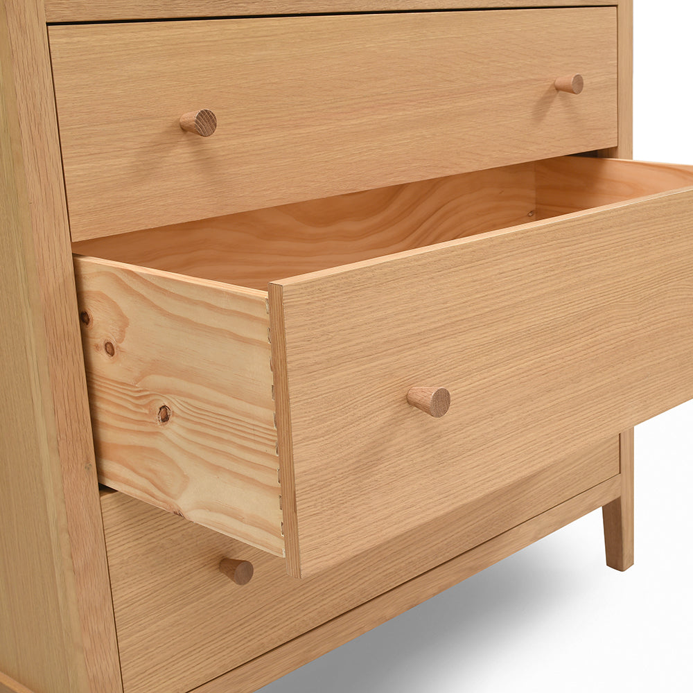 BLOCKLEY LIGHT OAK 4 Drawer Chest Quality Furniture Clearance Ltd