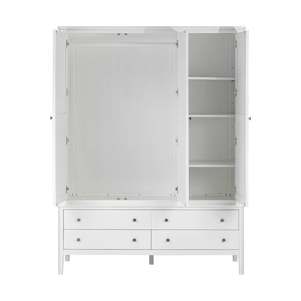 Berkeley White Oak Triple Wardrobe Quality Furniture Clearance Ltd