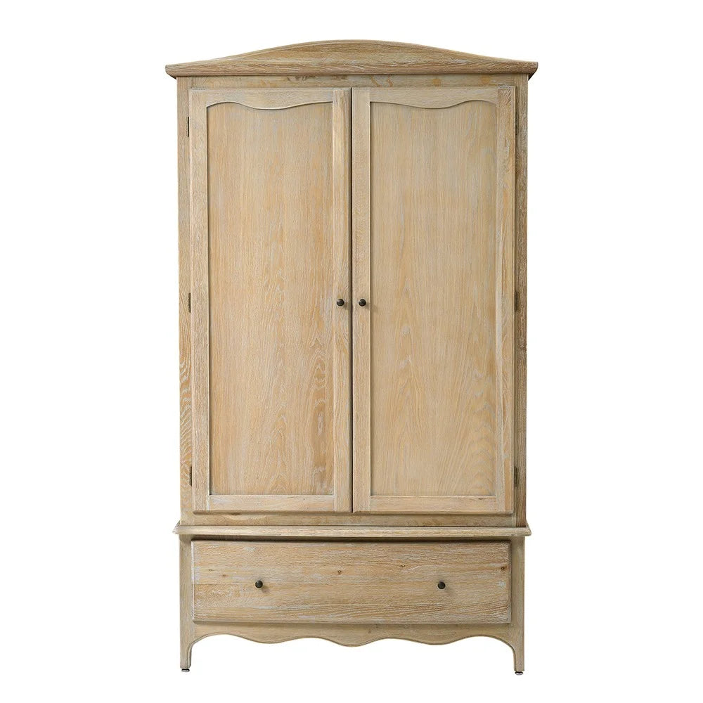 CAMILLE LIMEWASH OAK Double Wardrobe Quality Furniture Clearance Ltd