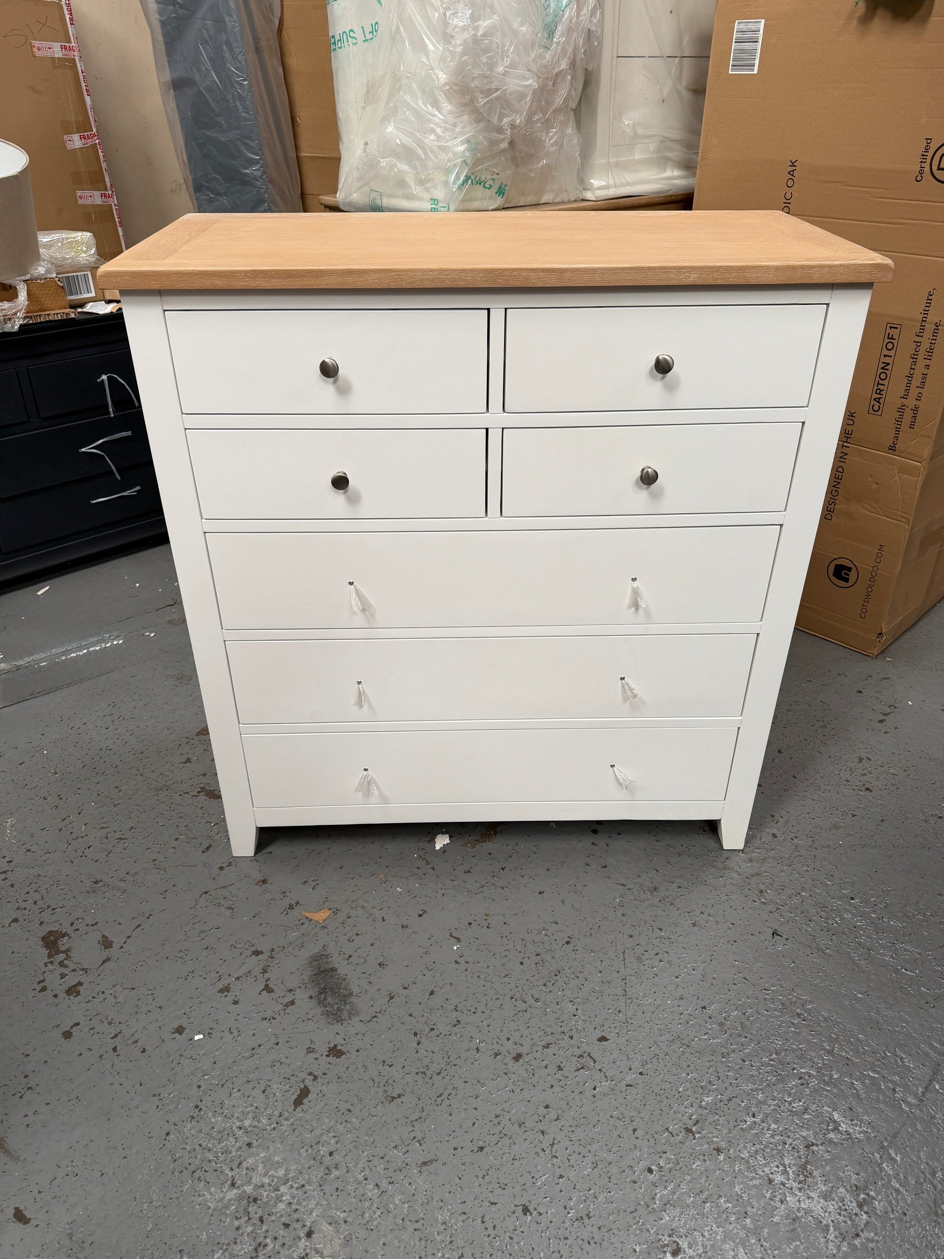 Chester Pure White 7 Drawer Chest Quality Furniture Clearance Ltd
