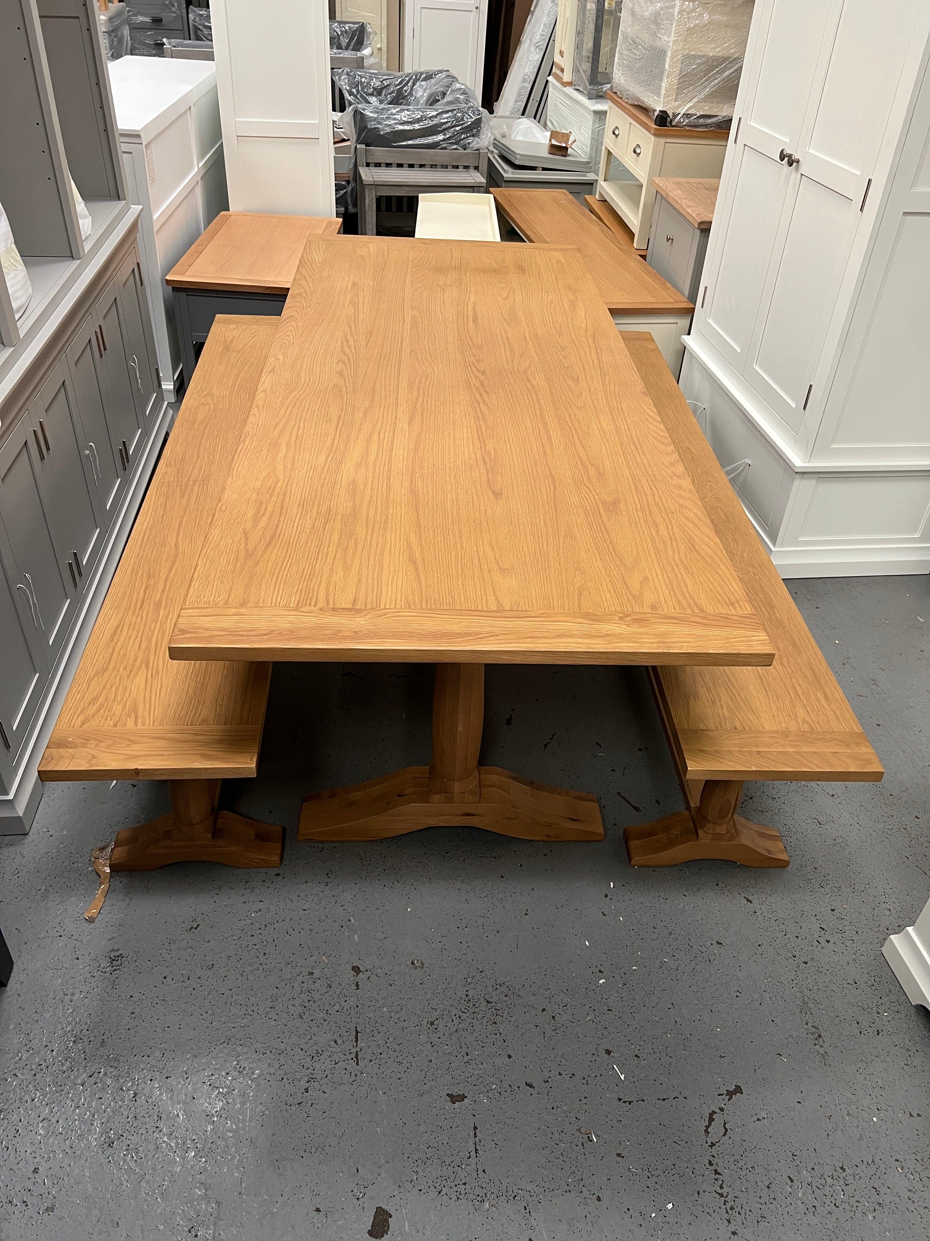 ELKSTONE MELLOW OAK
Elkstone Oak Dining Table and Bench Set Quality Furniture Clearance Ltd