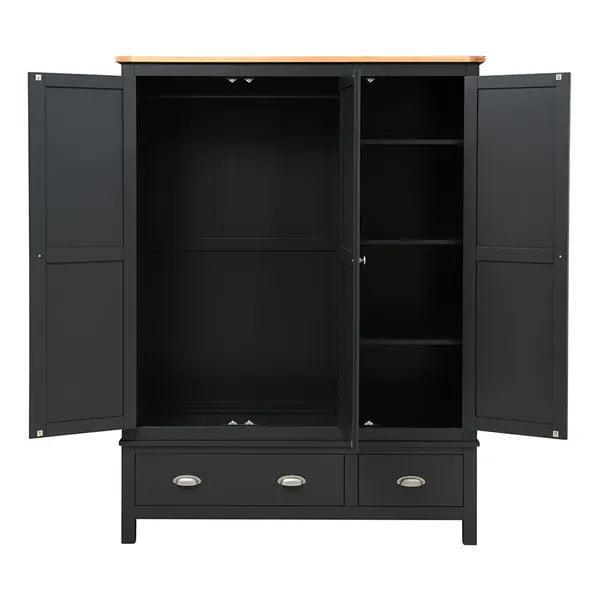 GLOUCESTER CHARCOAL  Triple Wardrobe Quality Furniture Clearance Ltd