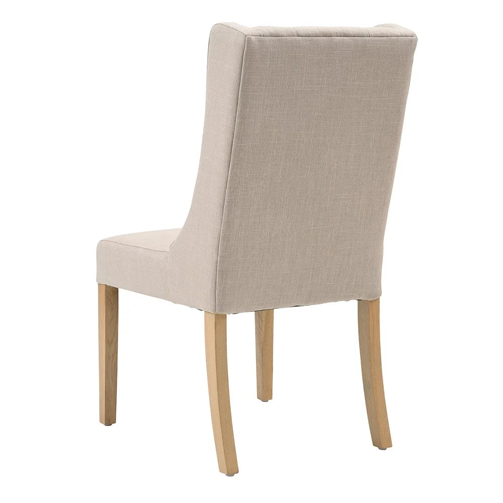 FOXGLOVE
Winged Button Dining Chair Stone Linen Quality Furniture Clearance Ltd