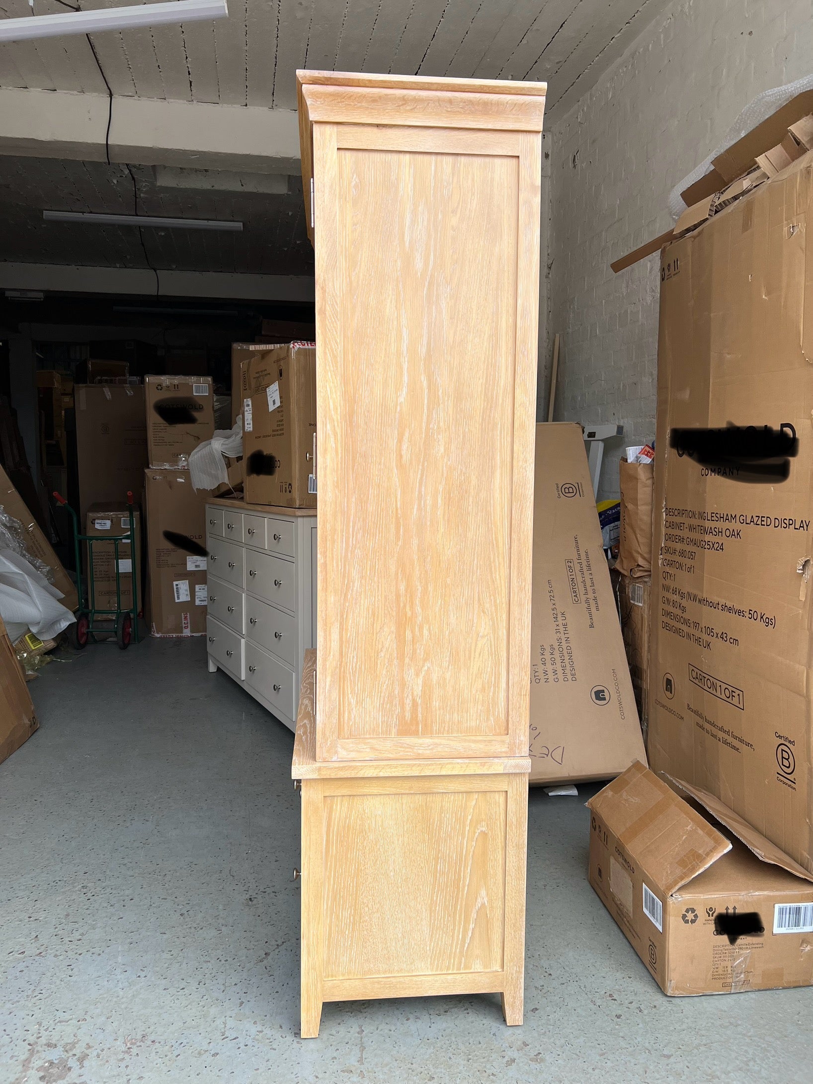 INGLESHAM WHITEWASH OAK Double Larder Quality Furniture Clearance Ltd
