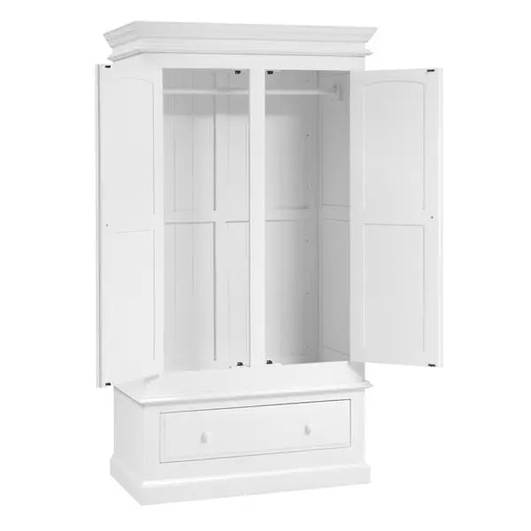 BURFORD IVORY/WARM WHITE
Double Wardrobe with Drawer Quality Furniture Clearance Ltd