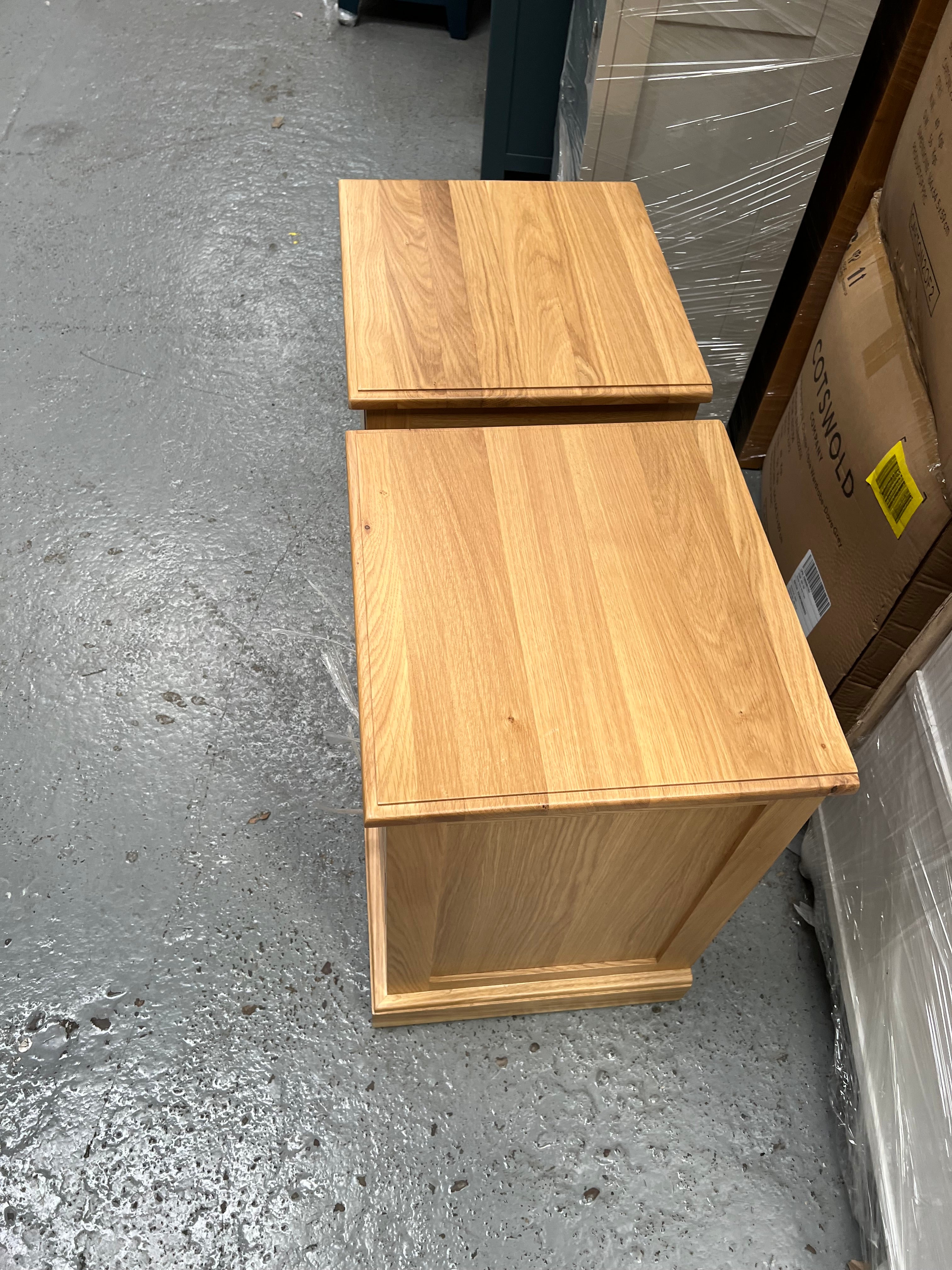 Set of 2 APPLEBY LIGHT OAK 3 Drawer Bedside Tables Quality Furniture Clearance Ltd