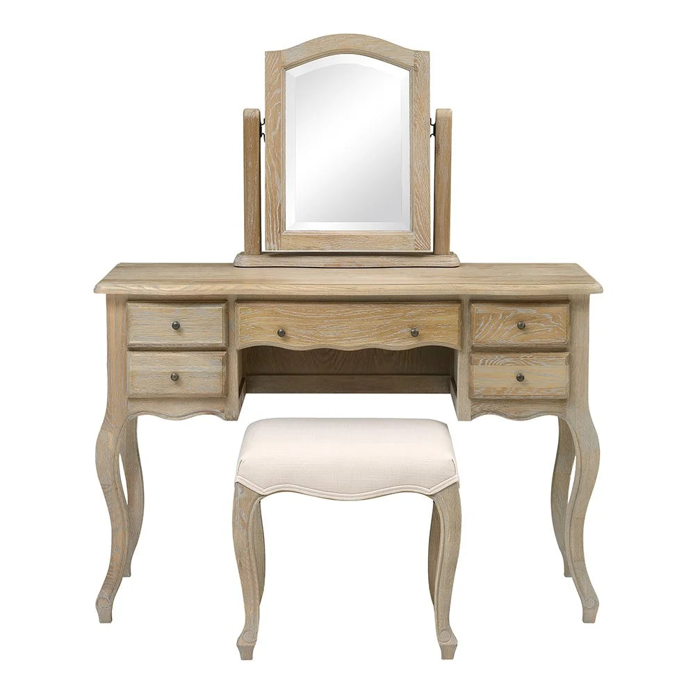 CAMILLE LIMEWASH OAK
Dressing Set with Stool Quality Furniture Clearance Ltd