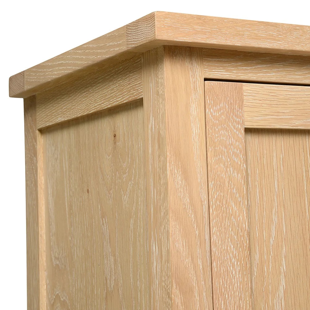 INGLESHAM WHITEWASH OAK Tall Shoe Cupboard Quality Furniture Clearance Ltd