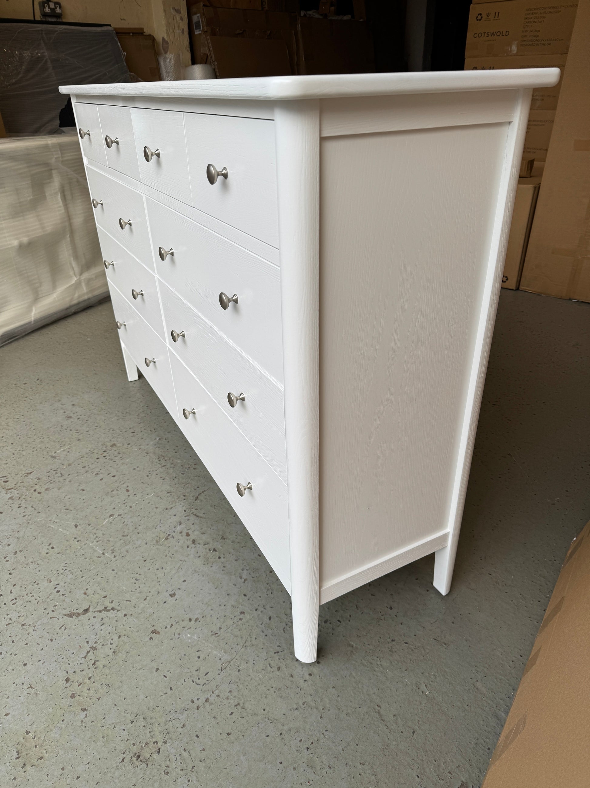 BERKELEY WHITE OAK 10 Drawer Chest Quality Furniture Clearance Ltd