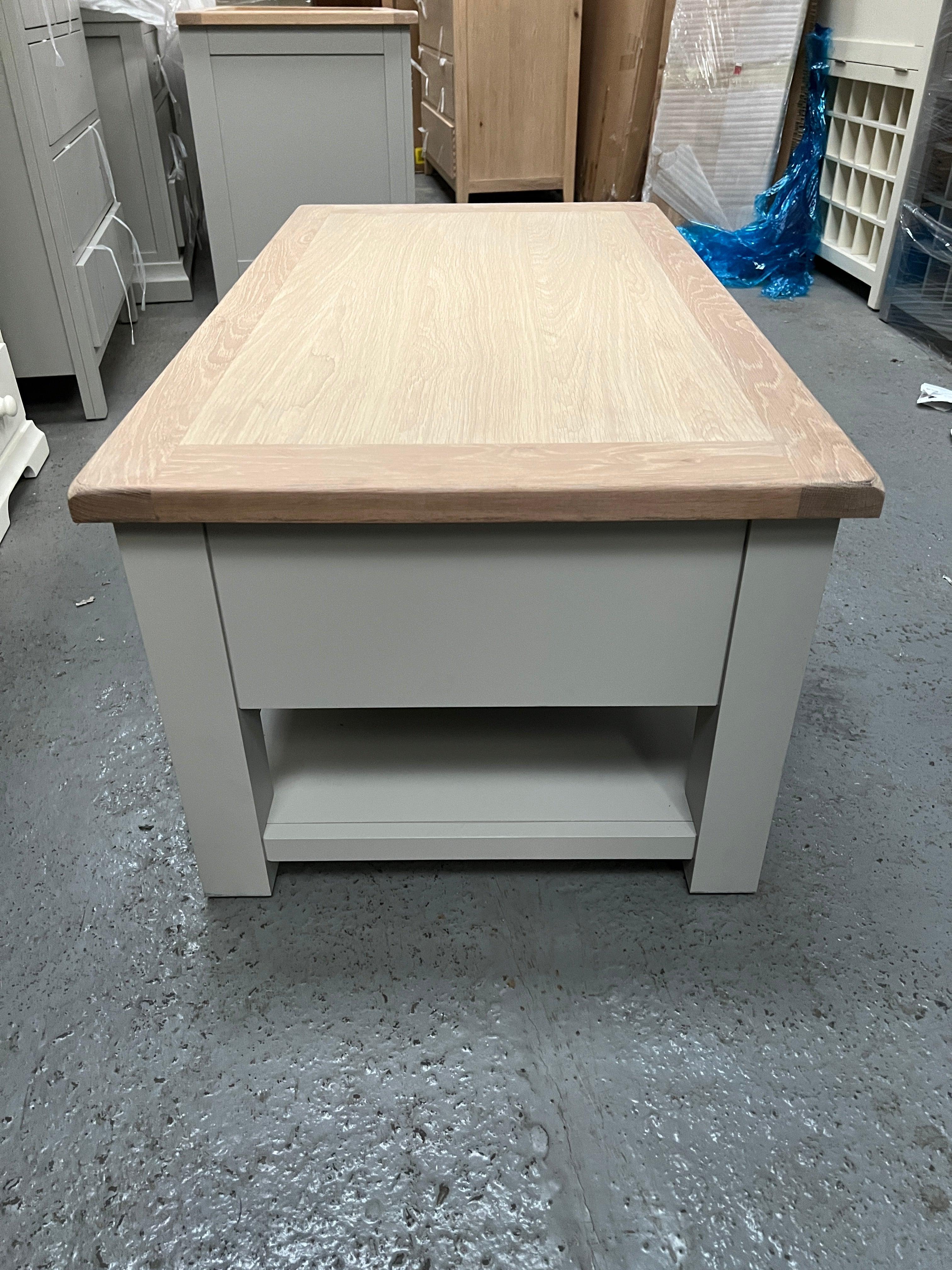 Dove Grey Coffee Table with Drawers furniture delivered 