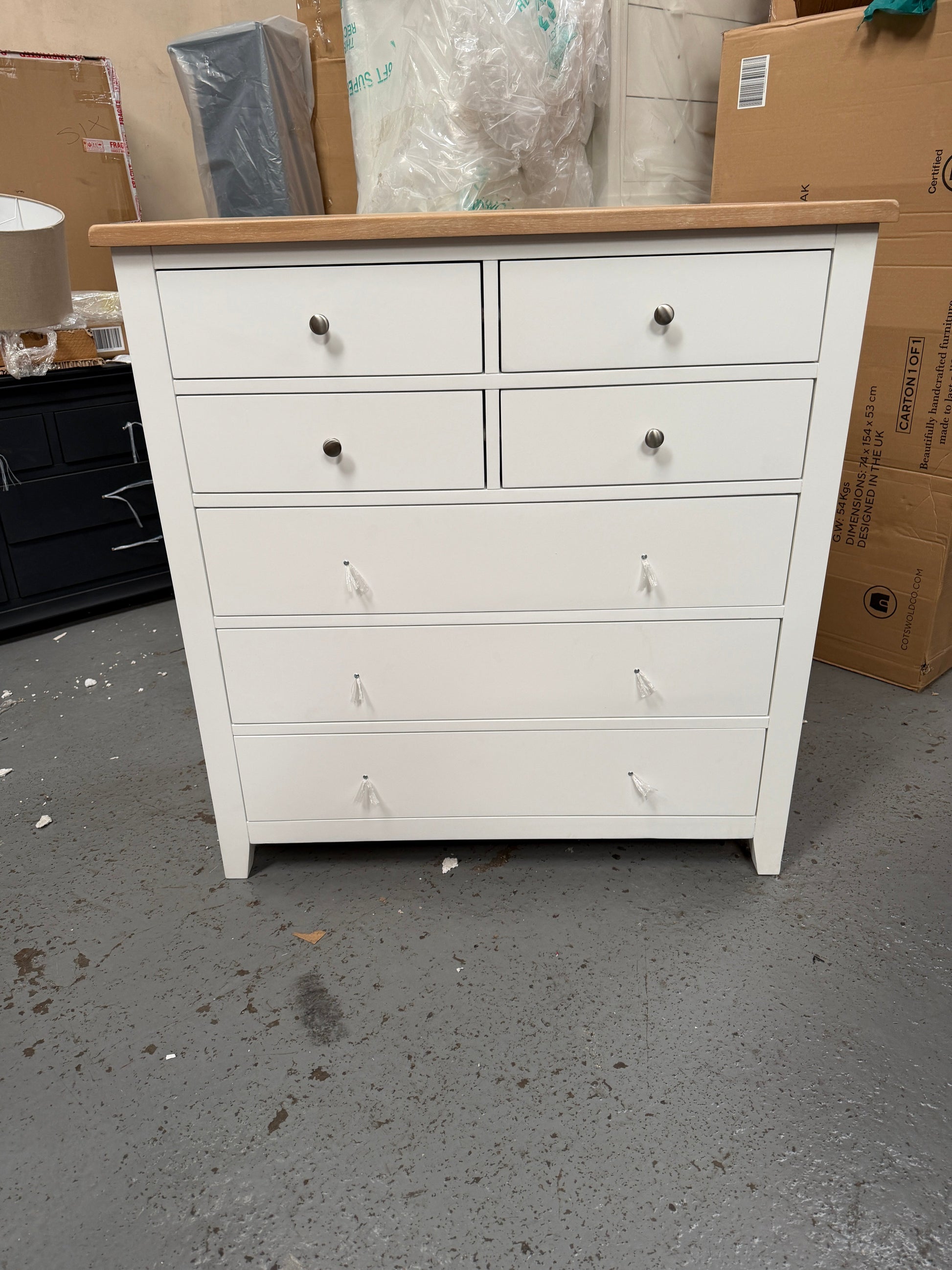 Chester Pure White 7 Drawer Chest Quality Furniture Clearance Ltd