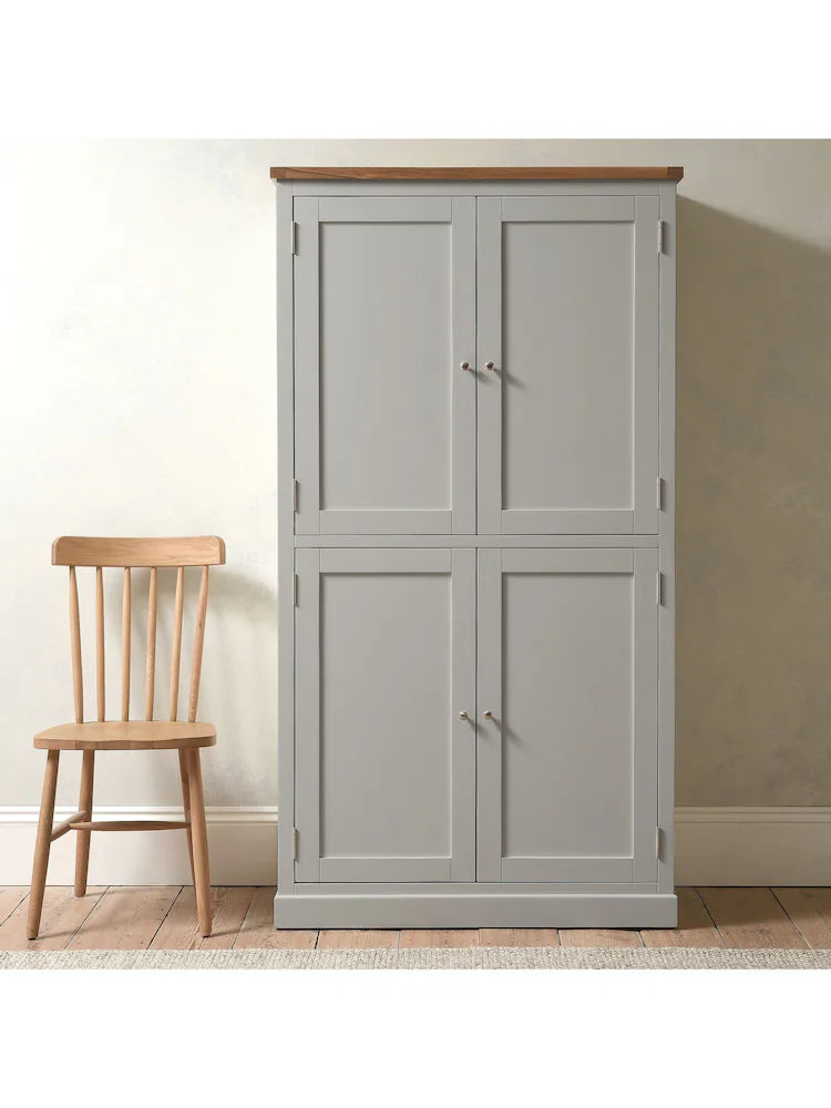 Simply Cotswold Pebble Grey Double Larder Quality Furniture Clearance Ltd