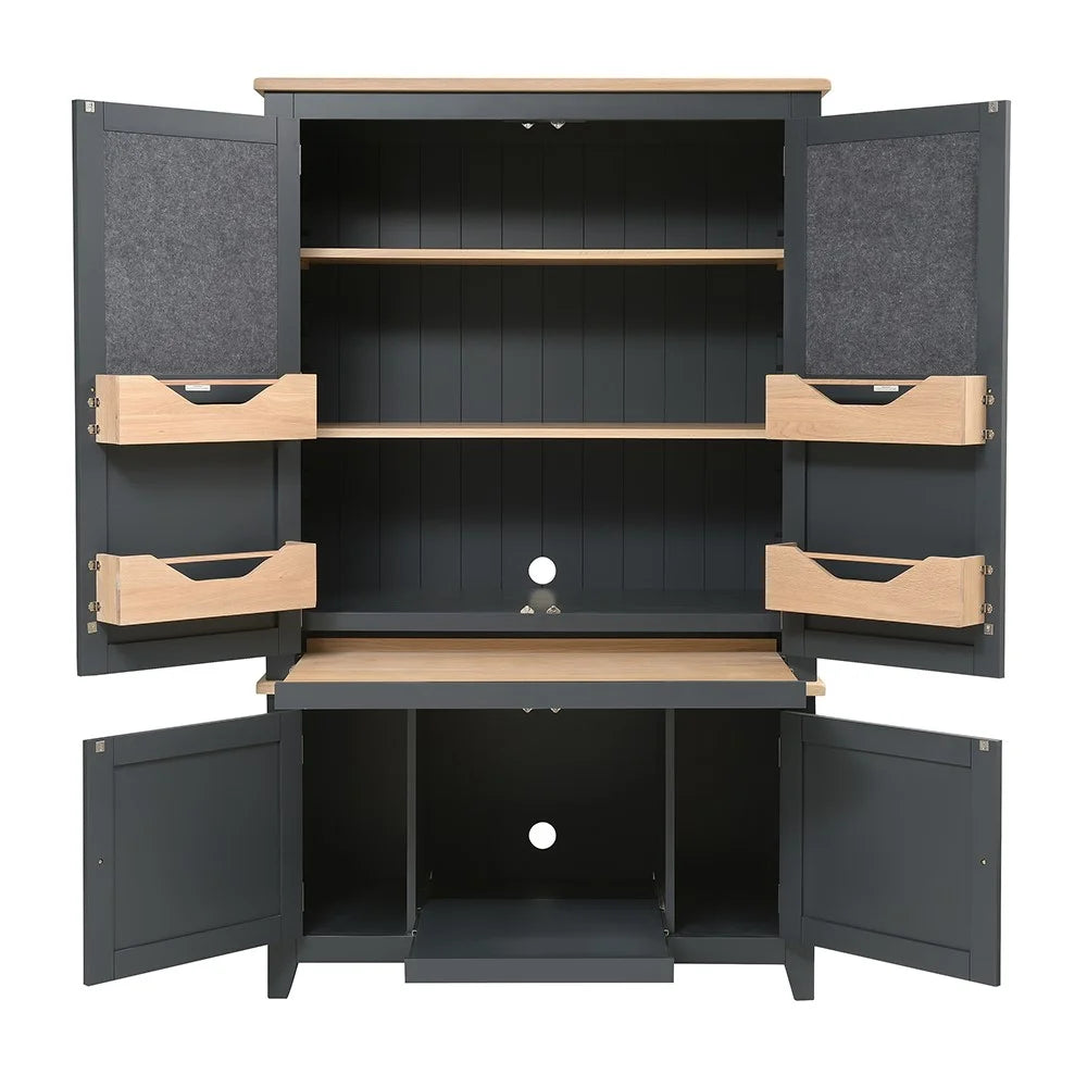 CHESTER CHARCOAL Hideaway Home Office Quality Furniture Clearance Ltd