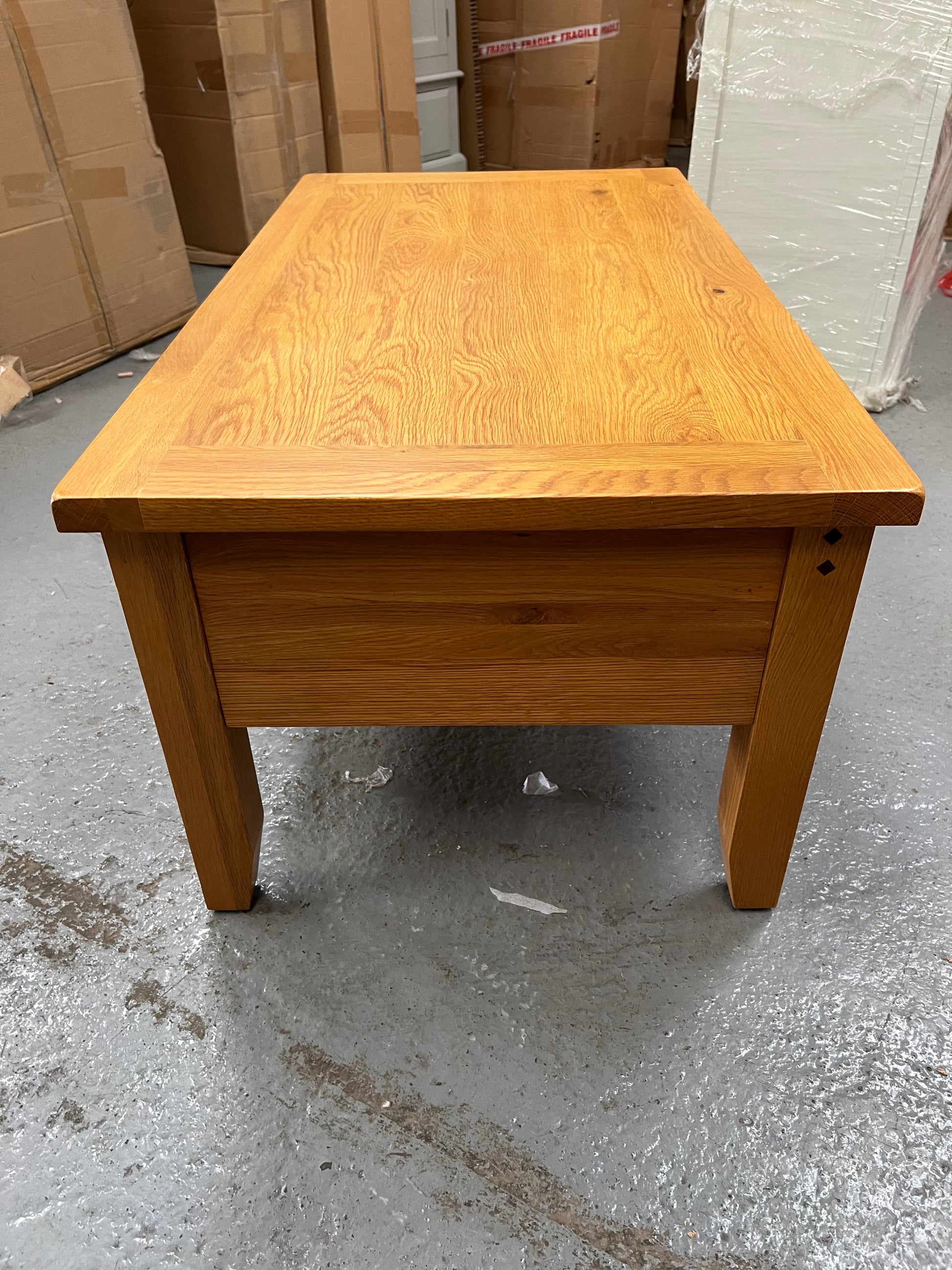 Oakland Rustic Oak Coffee Table with Drawers furniture delivered