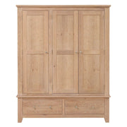 INGLESHAM WHITEWASH OAK Triple Wardrobe Quality Furniture Clearance Ltd