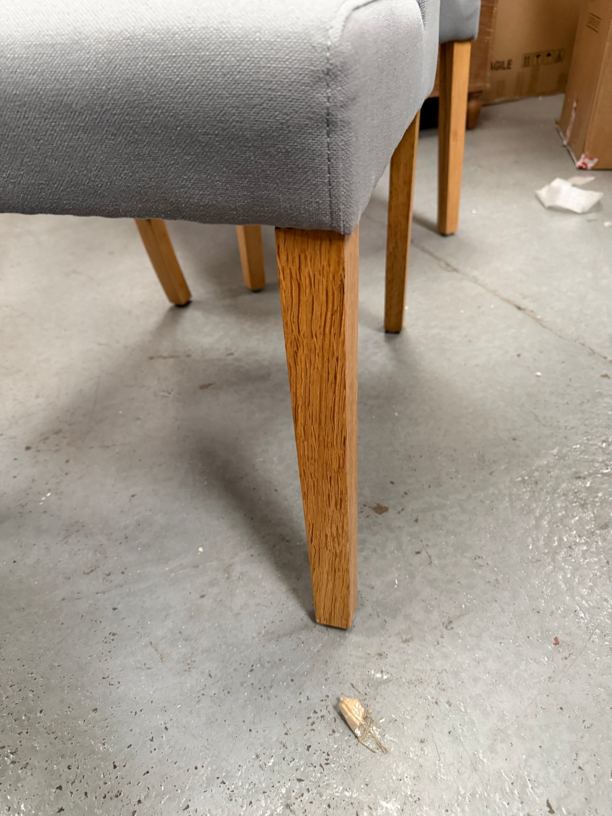 FOXGLOVE
Wing Buttoned Dining Chair Grey - set of 2 Quality Furniture Clearance Ltd