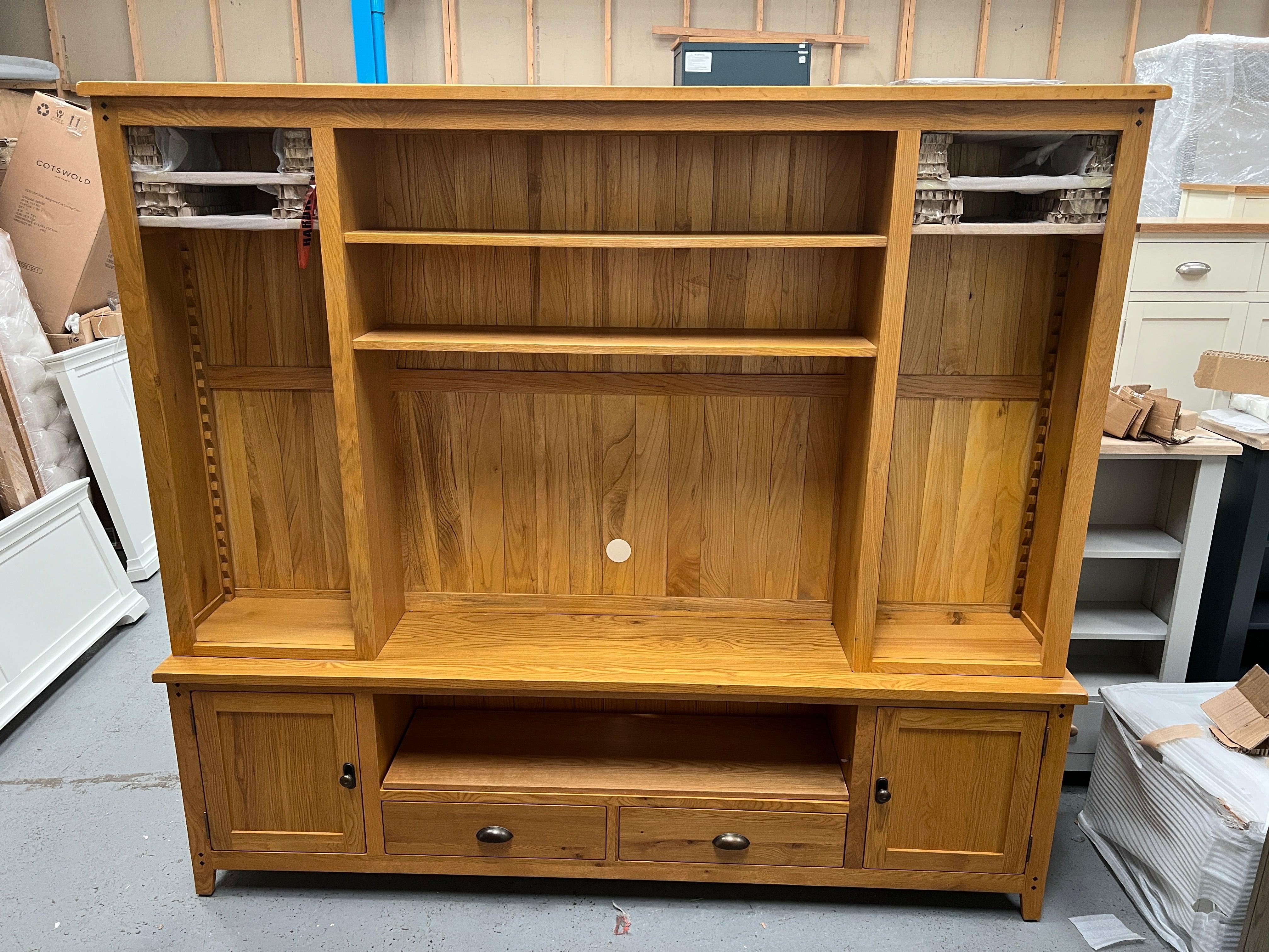 Oakland Rustic Oak TV and Media Storage Unit Quality Furniture Clearance Ltd