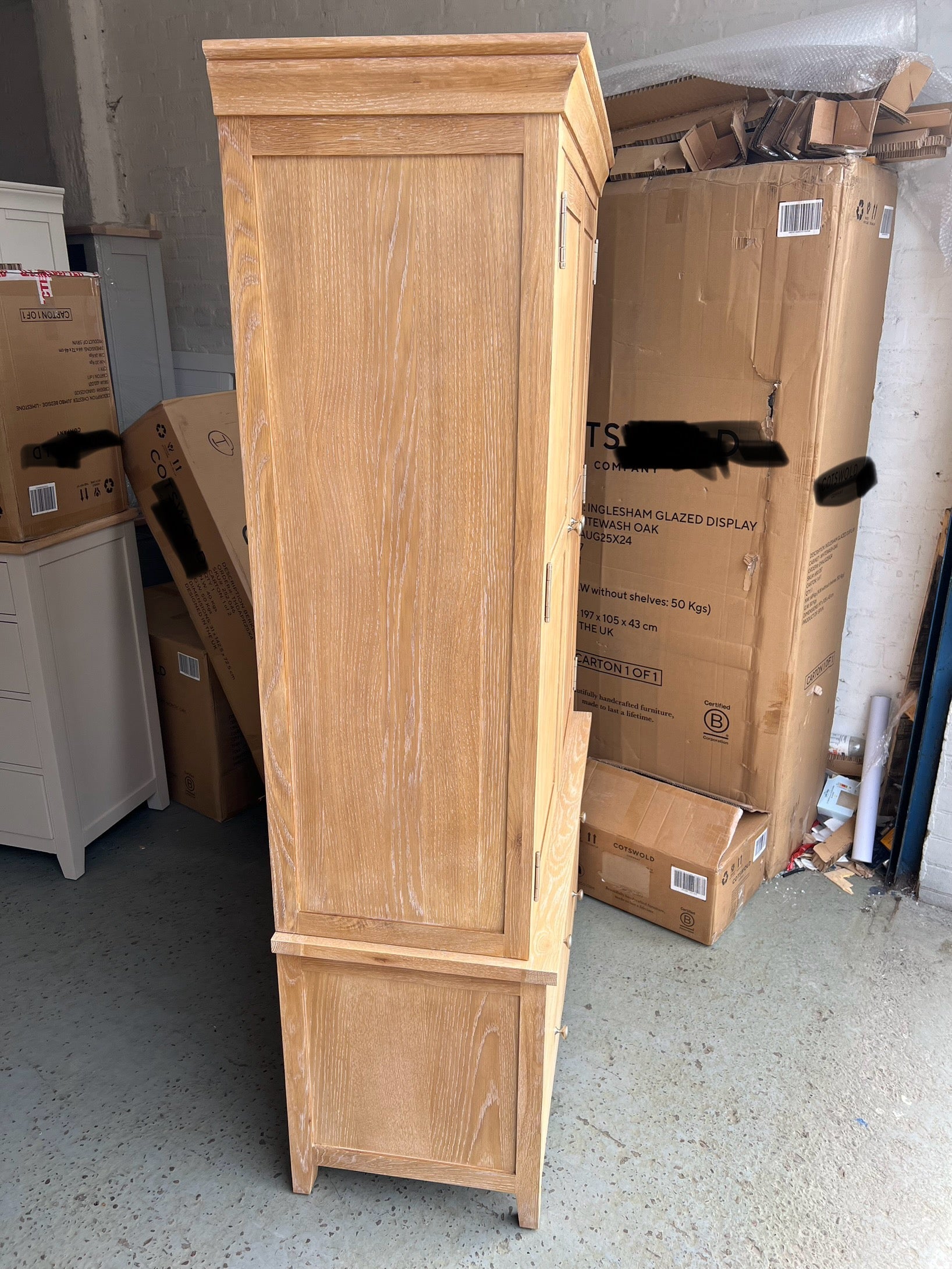 INGLESHAM WHITEWASH OAK Double Larder Quality Furniture Clearance Ltd
