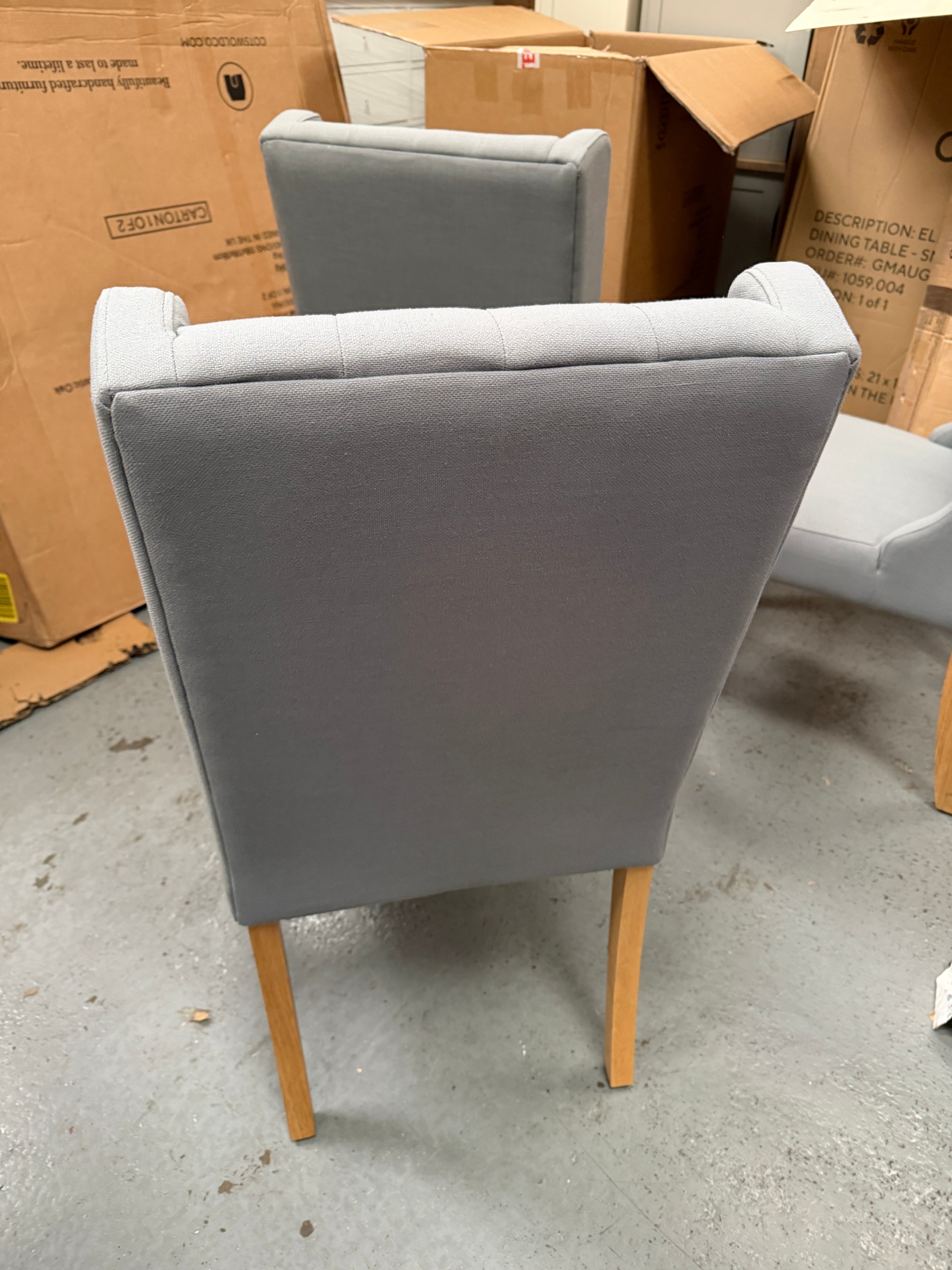 FOXGLOVE
Wing Buttoned Dining Chair Grey - set of 2 Quality Furniture Clearance Ltd