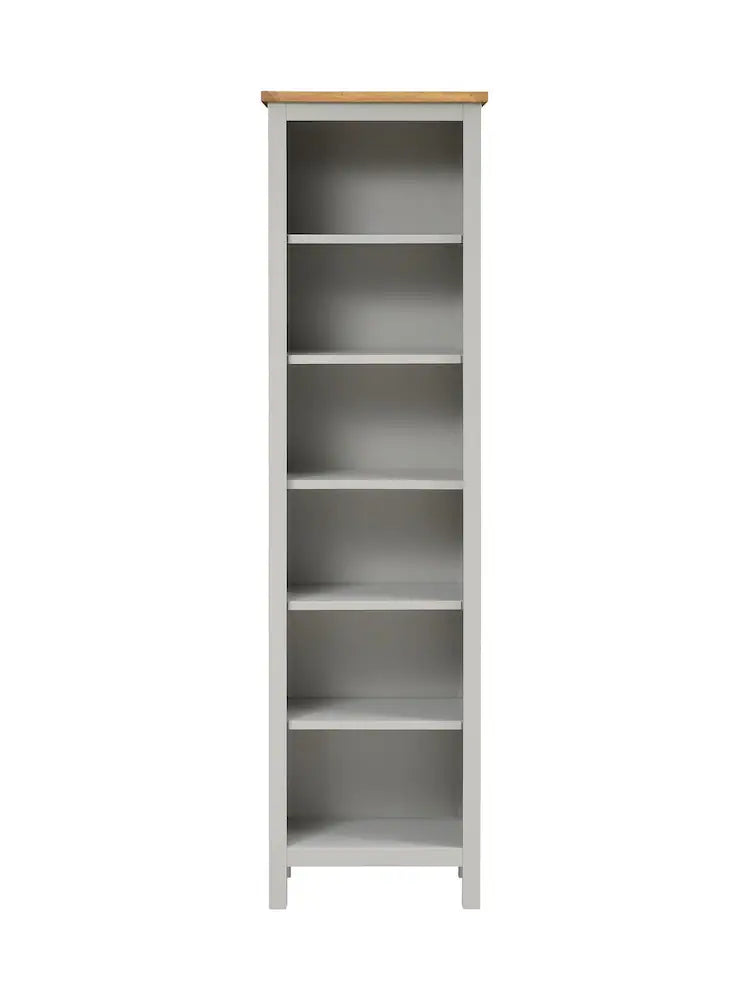 Simply Cotswold Pebble Grey Slim Bookcase Quality Furniture Clearance Ltd