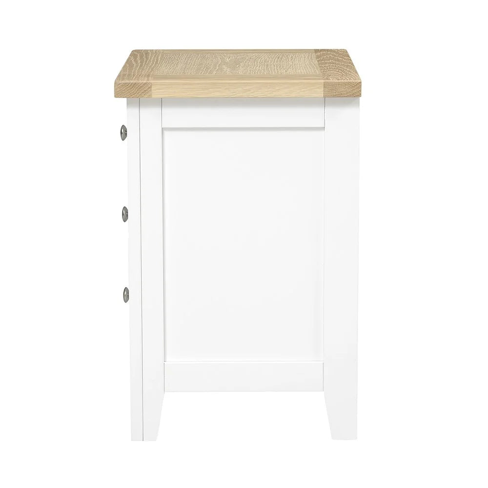 Set of 2 x CHESTER PURE WHITE
3 Drawer Bedside Tables Quality Furniture Clearance Ltd