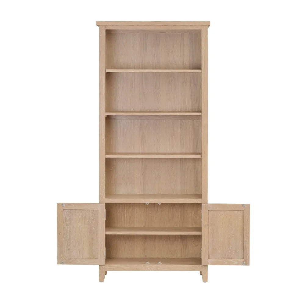 INGLESHAM WHITEWASH OAK Open Display Cabinet Quality Furniture Clearance Ltd
