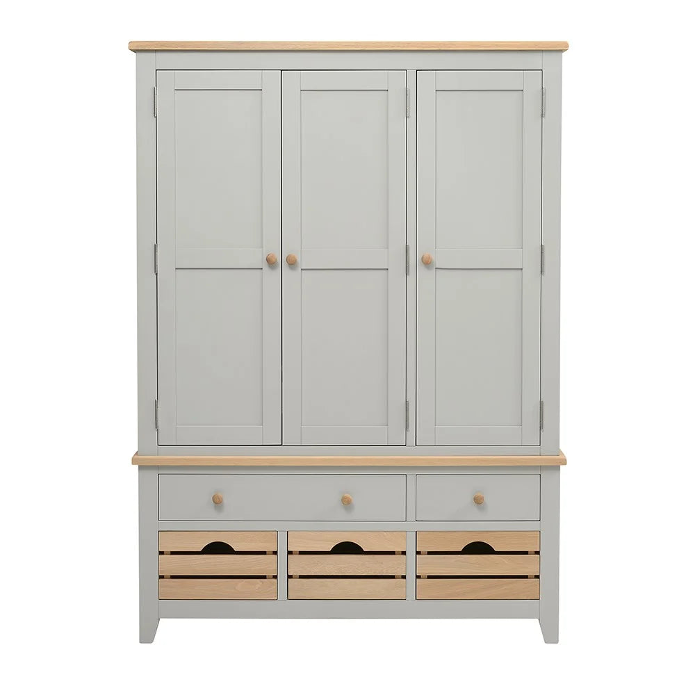 Chester Dove Grey Triple Larder Quality Furniture Clearance Ltd