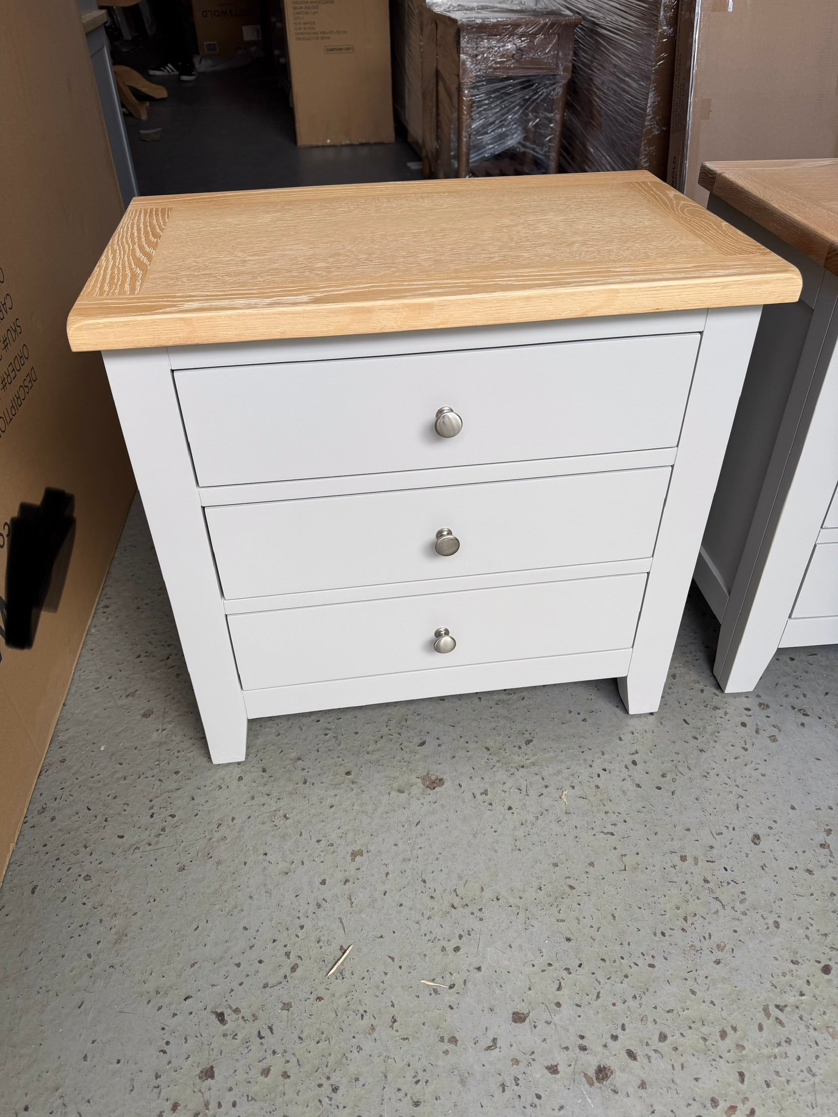 Chester Dove Grey Set of 2 Jumbo Bedside Tables. furniture delivered