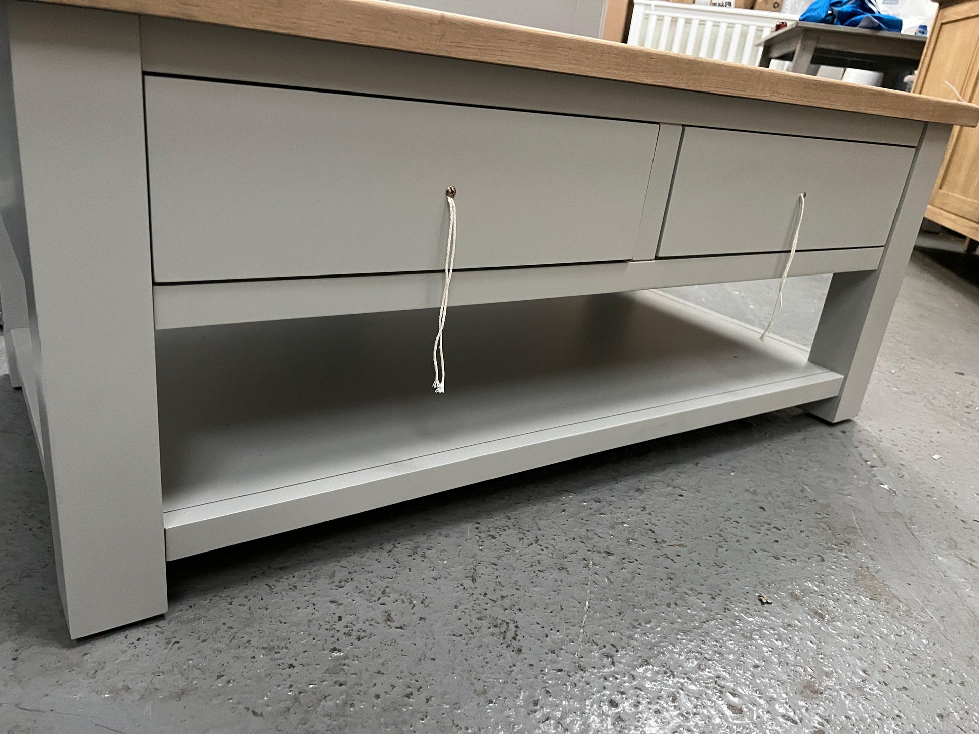 Dove Grey Coffee Table with Drawers furniture delivered 