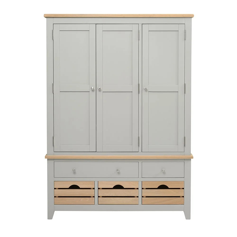 Chester Dove Grey Triple Larder Quality Furniture Clearance Ltd