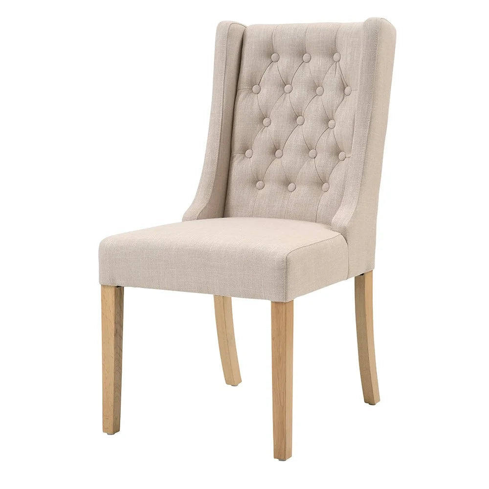 FOXGLOVE
Winged Button Dining Chair Stone Linen Quality Furniture Clearance Ltd