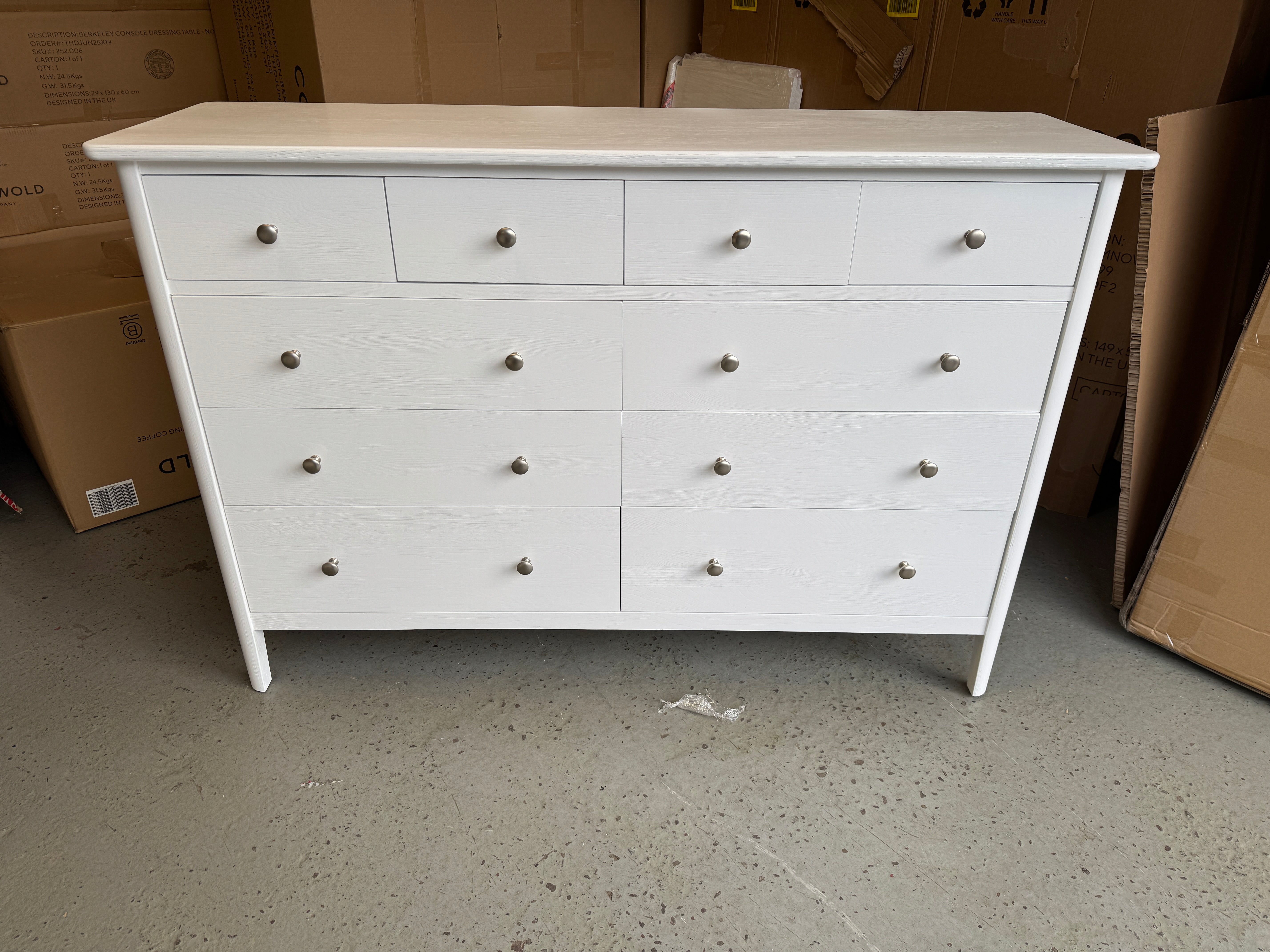 BERKELEY WHITE OAK 10 Drawer Chest Quality Furniture Clearance Ltd