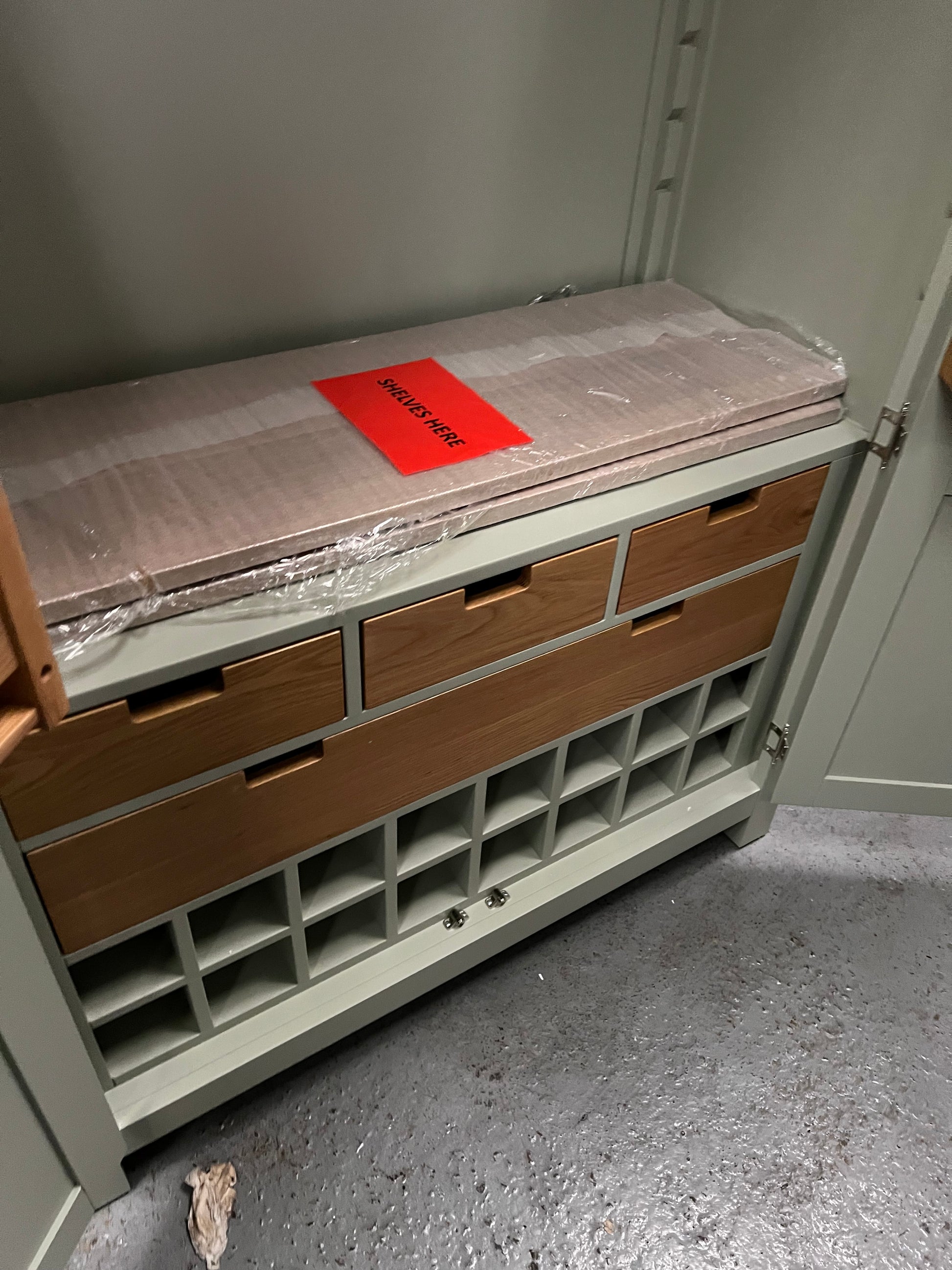 Sussex Sage Green Double Larder Quality Furniture Clearance Ltd
