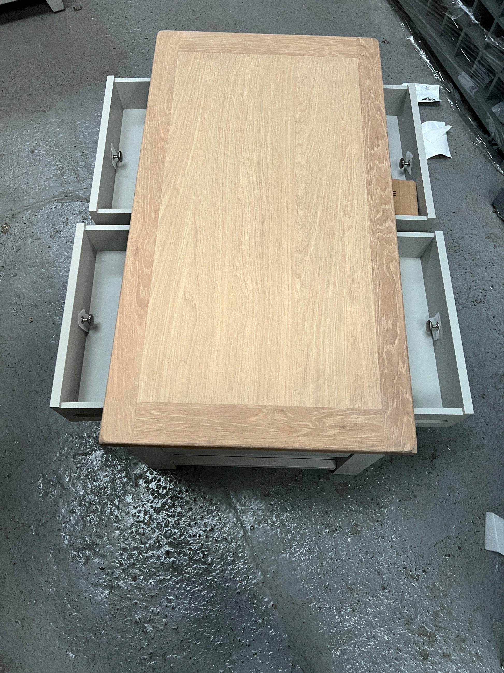 Dove Grey Coffee Table with Drawers furniture delivered 