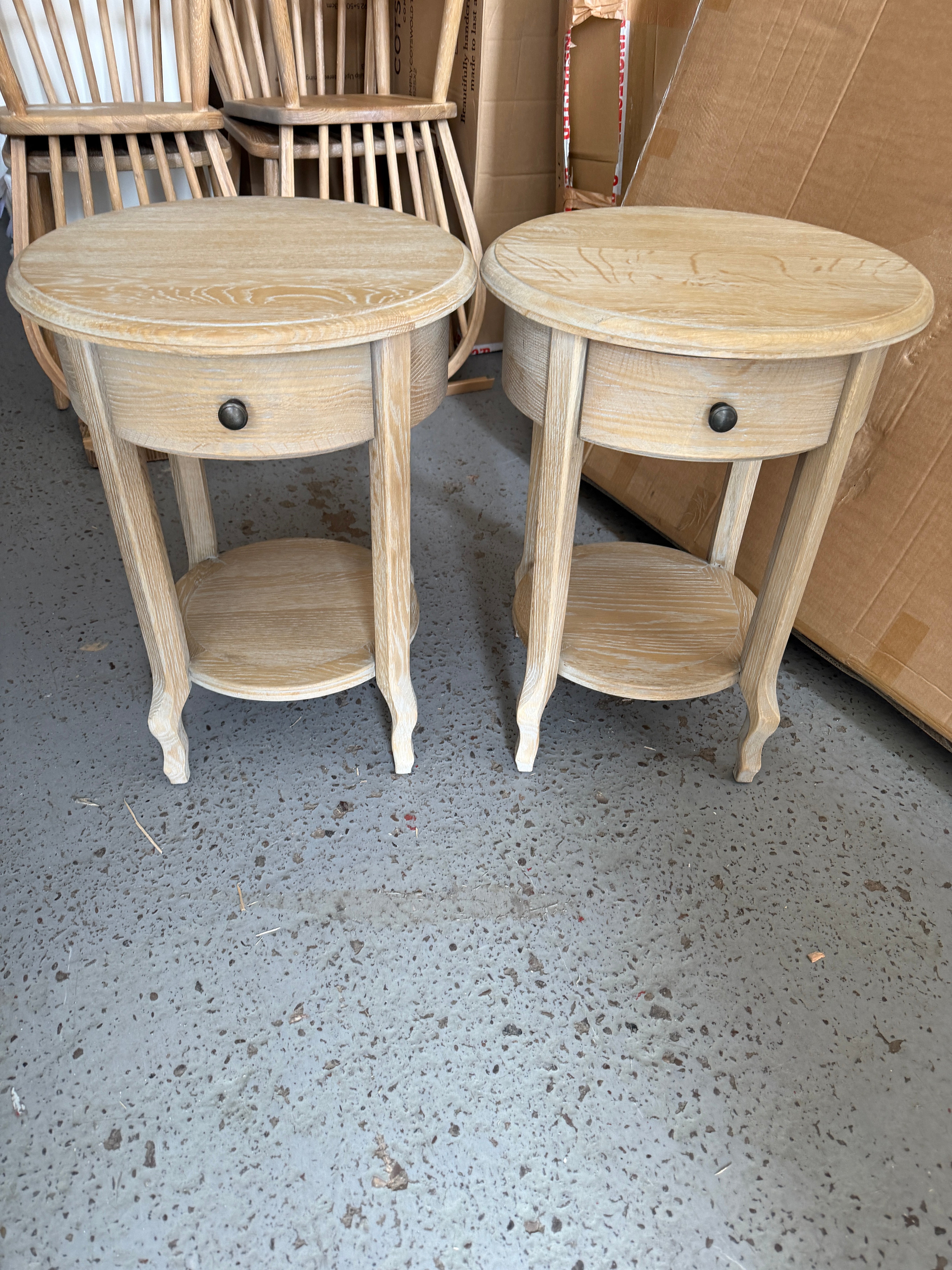 CAMILLE LIMEWASH OAK
1 Drawer Bedside Table (set of 2) Quality Furniture Clearance Ltd