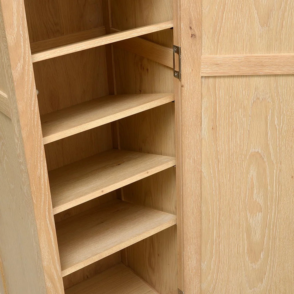 INGLESHAM WHITEWASH OAK Tall Shoe Cupboard Quality Furniture Clearance Ltd