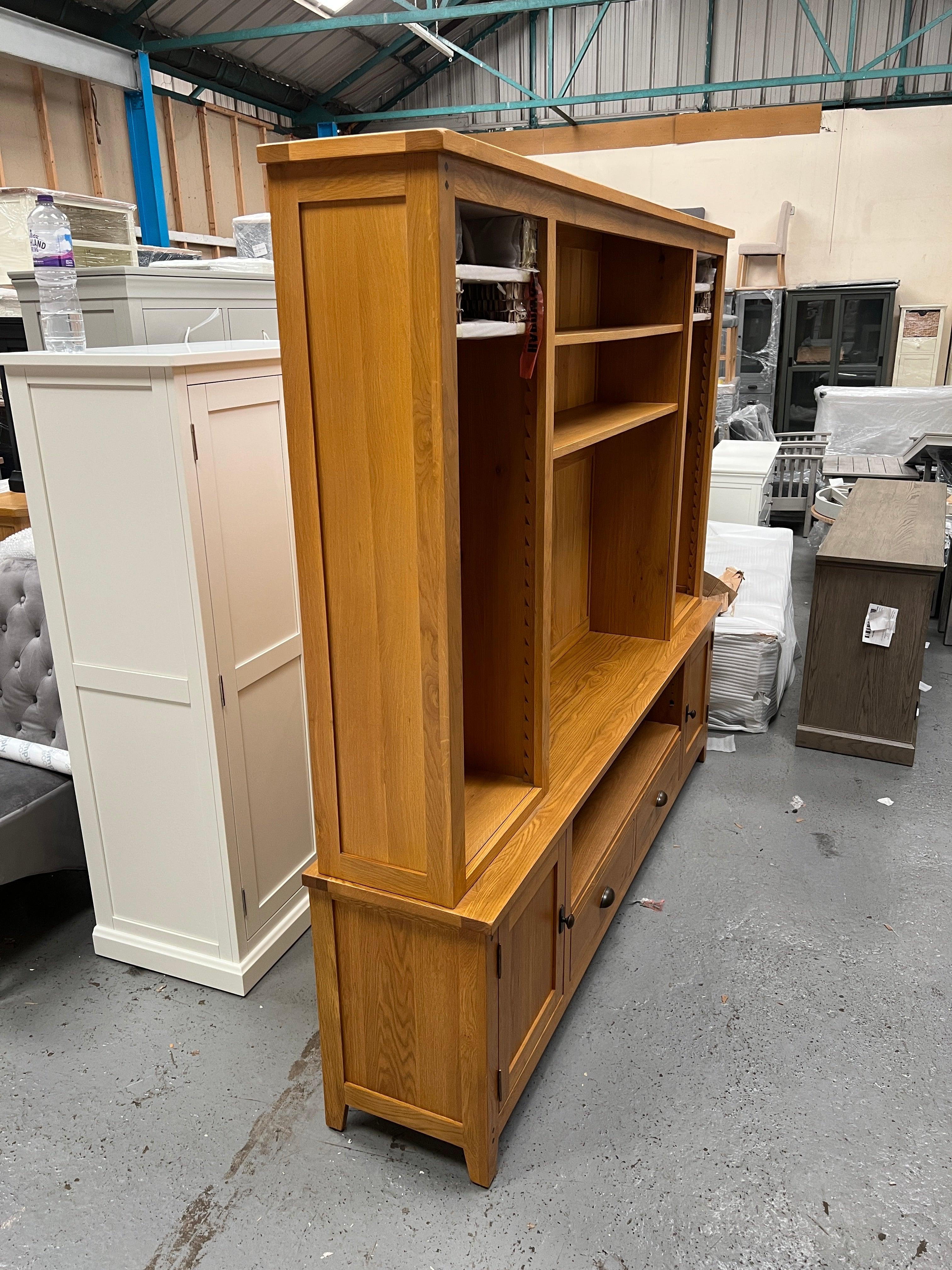 Oakland Rustic Oak TV and Media Storage Unit Quality Furniture Clearance Ltd