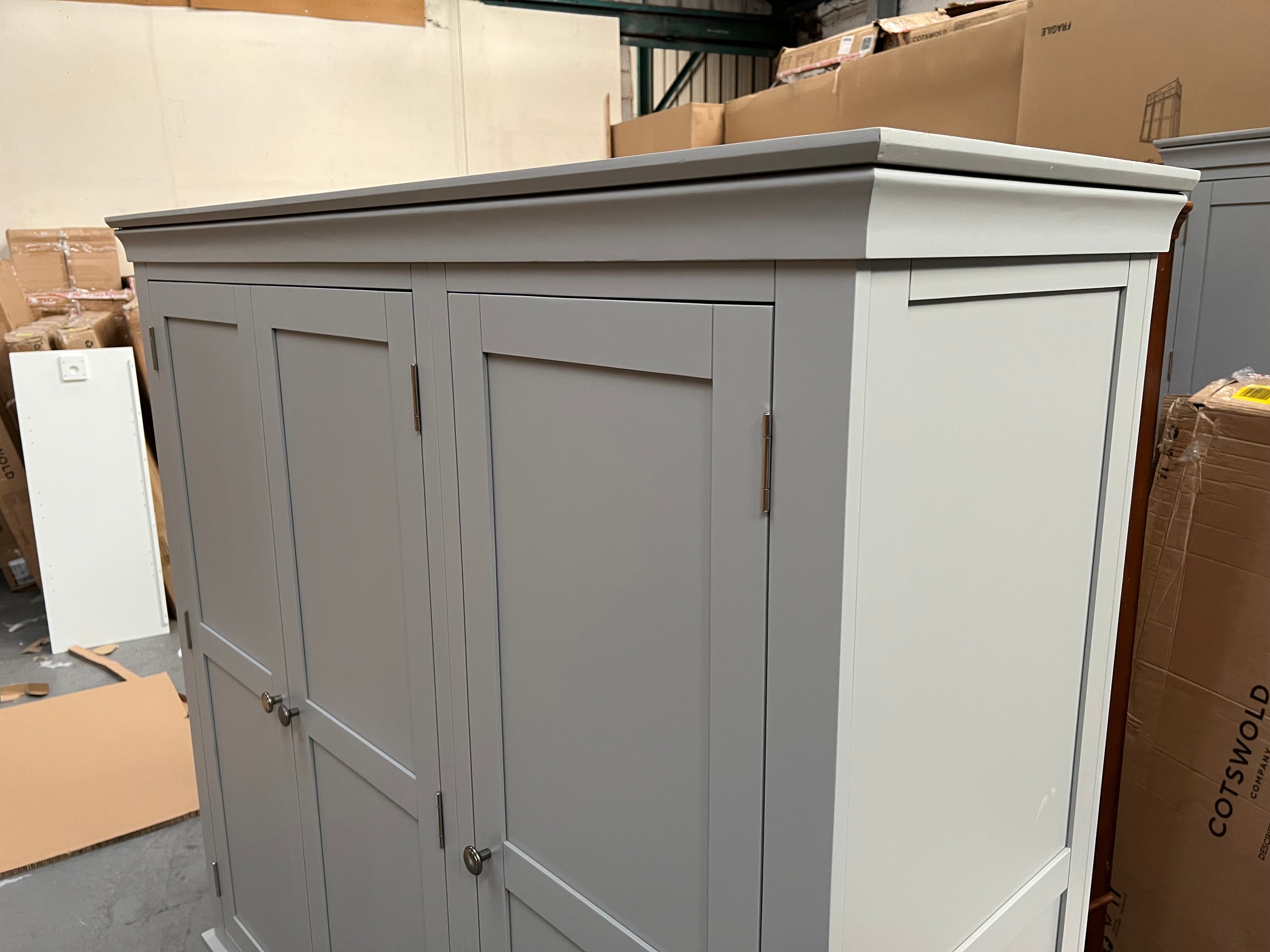 Chantilly Pebble Grey Triple Wardrobe furniture delivered