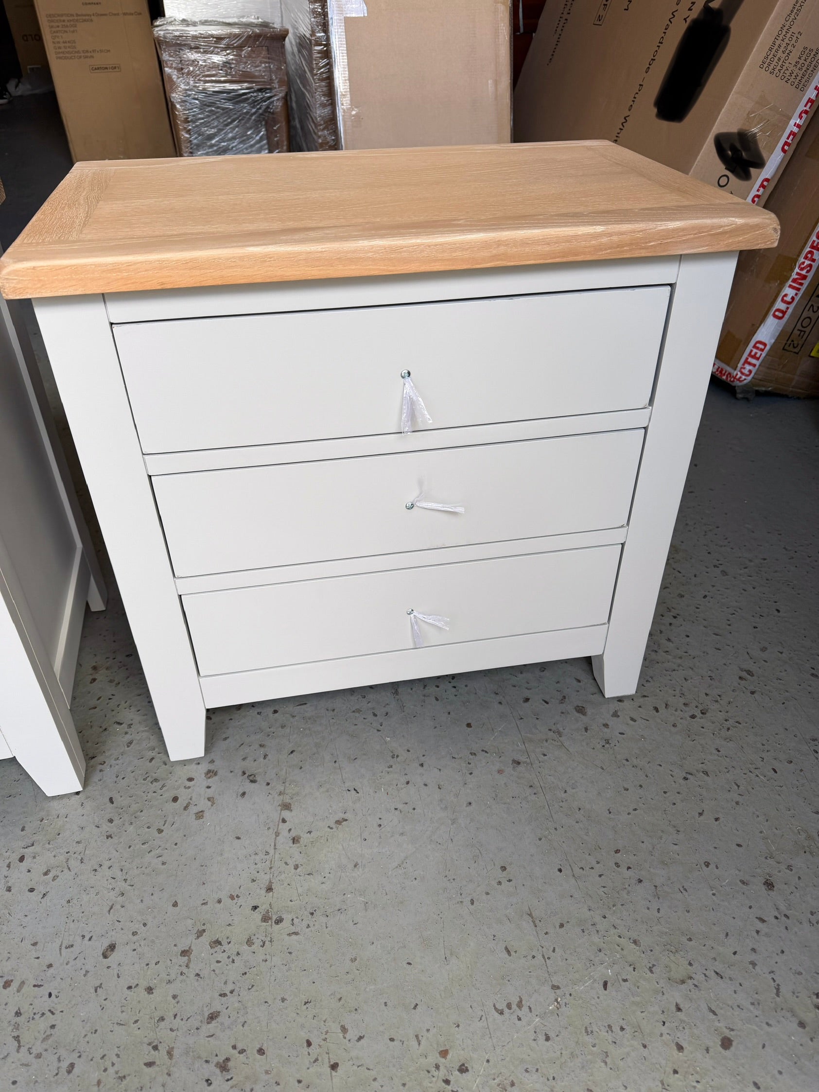 Chester Dove Grey Set of 2 Jumbo Bedside Tables. furniture delivered