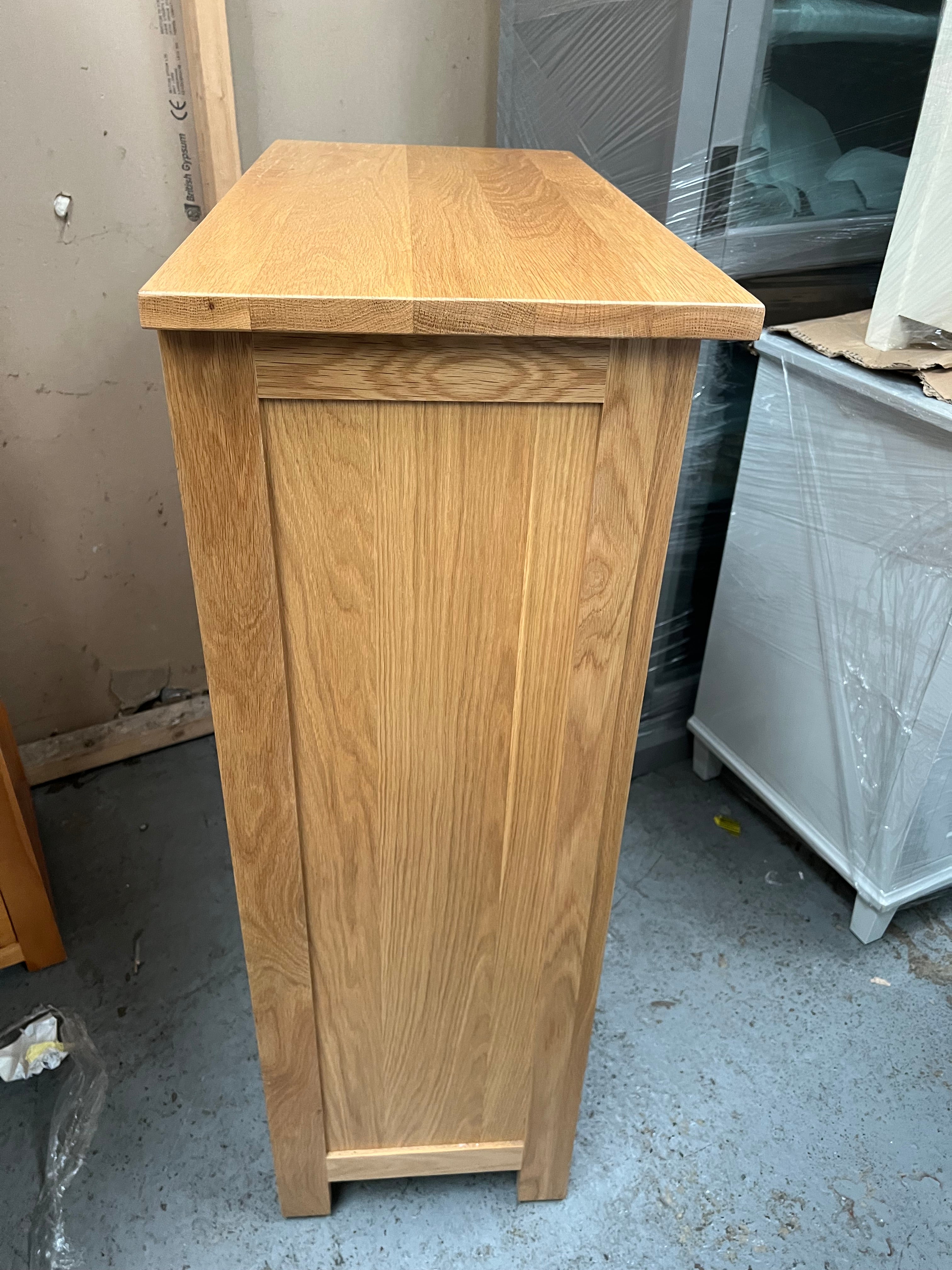 Oakland rustic oak large shoe cupboard Quality Furniture Clearance Ltd