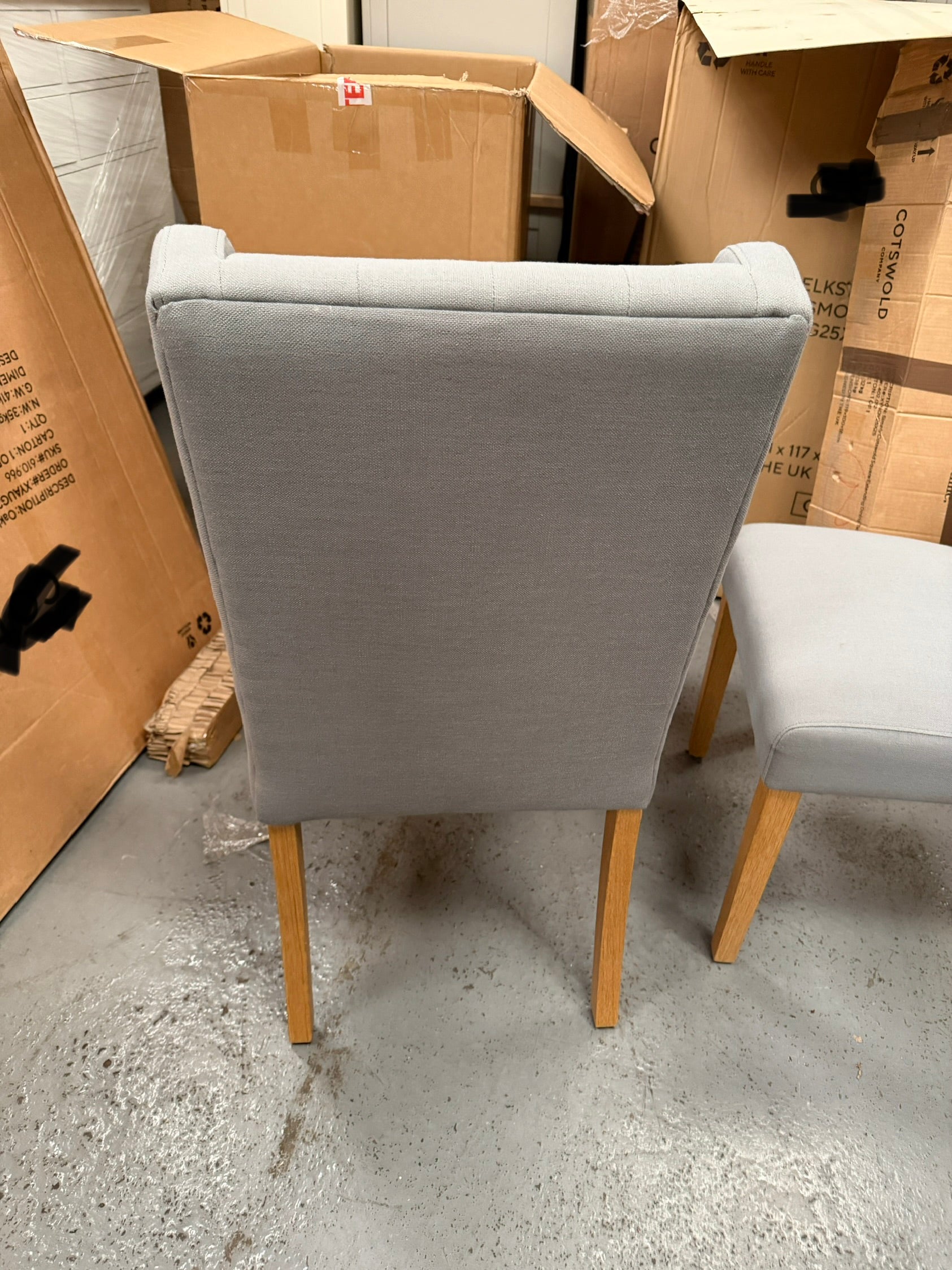 FOXGLOVE
Wing Buttoned Dining Chair Grey - set of 2 Quality Furniture Clearance Ltd