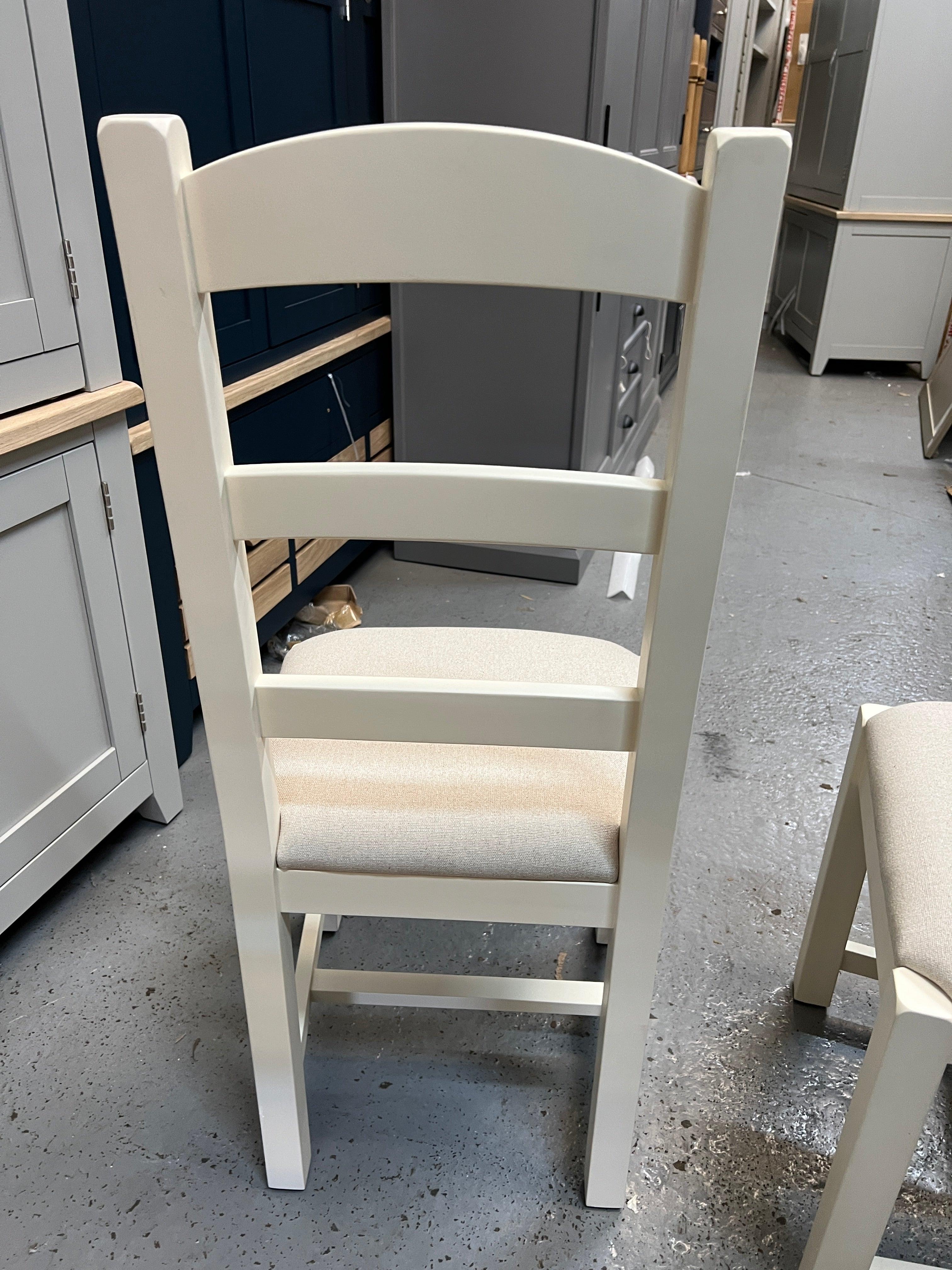 4 x SUSSEX COTSWOLD CREAM
Ladderback Chair Linen Seat Pad Quality Furniture Clearance Ltd